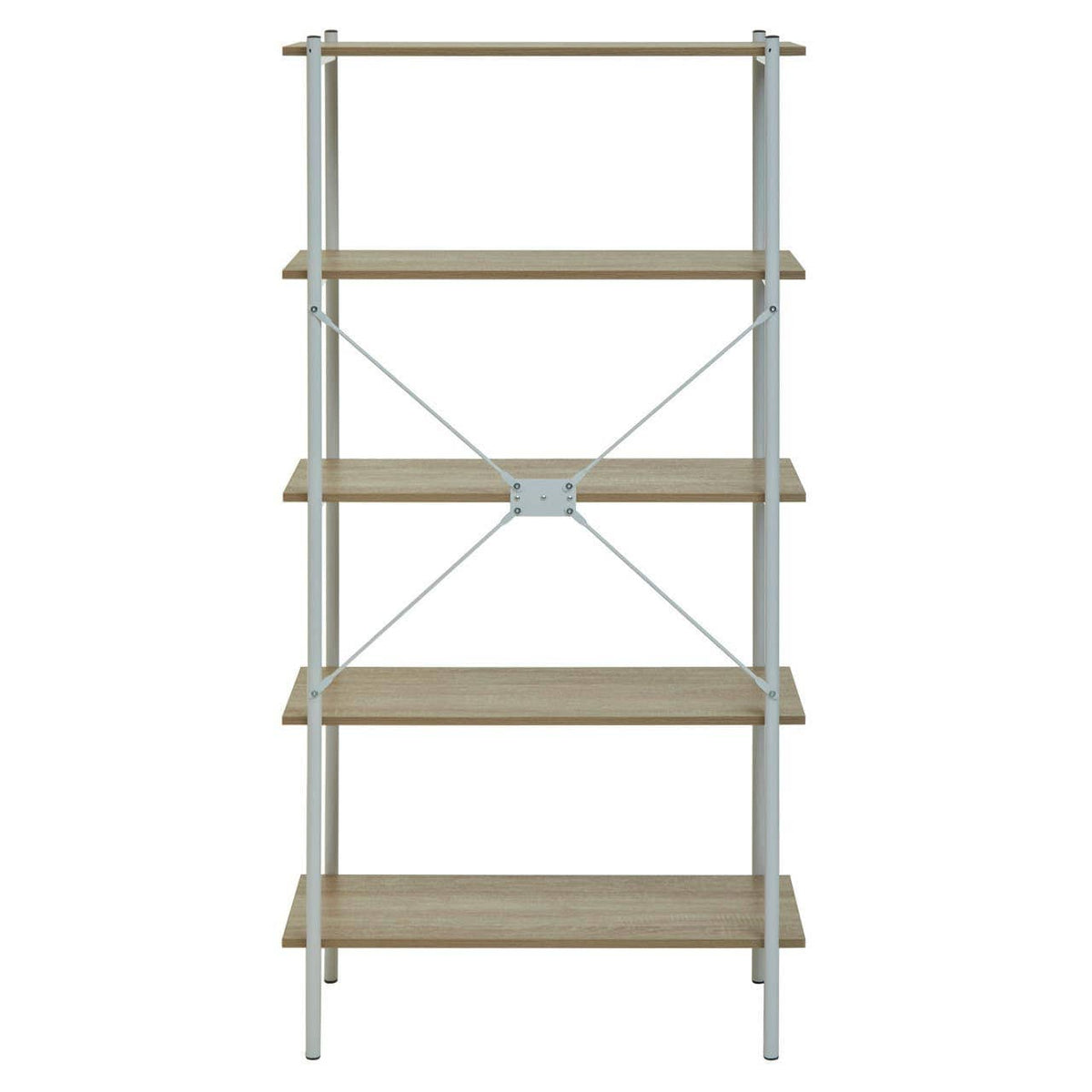 Bradbury Five Tier Natural Oak Shelf Unit.