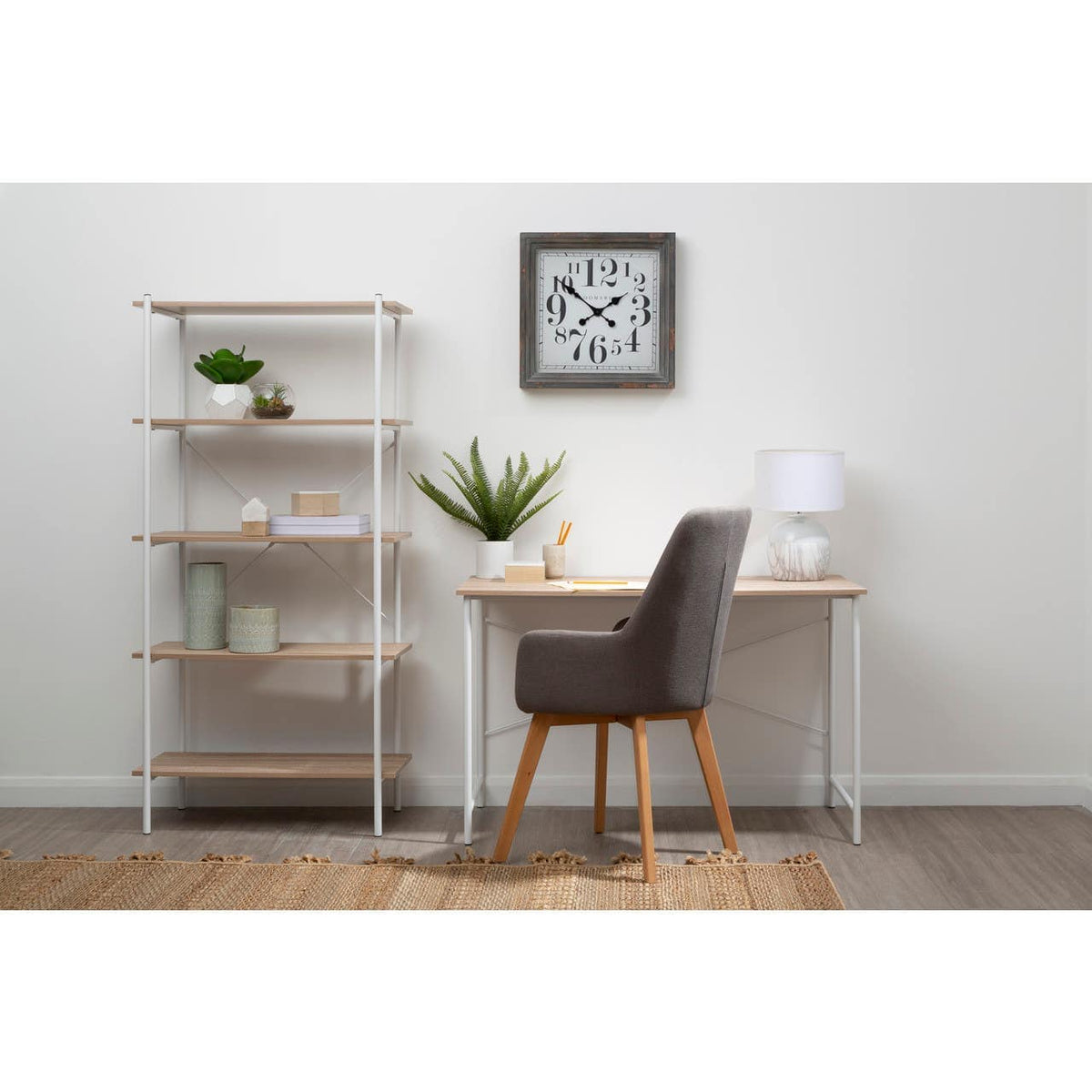 Bradbury Five Tier Natural Oak Shelf Unit.