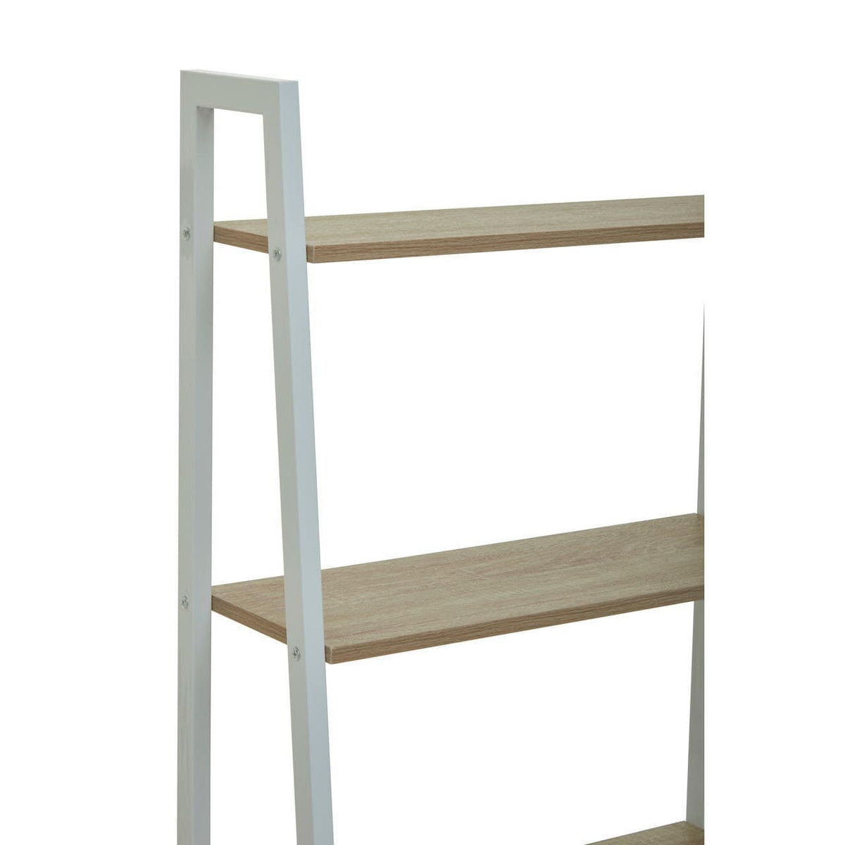 Bradbury Five Tier Natural Oak Veneer Ladder Shelf Unit.