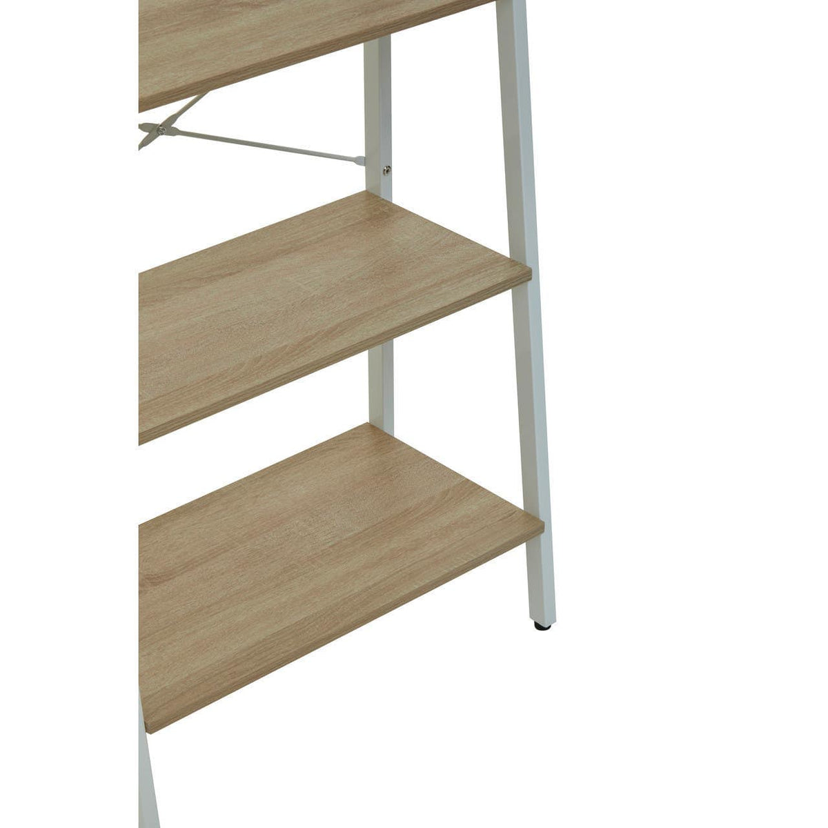 Bradbury Five Tier Natural Oak Veneer Ladder Shelf Unit.