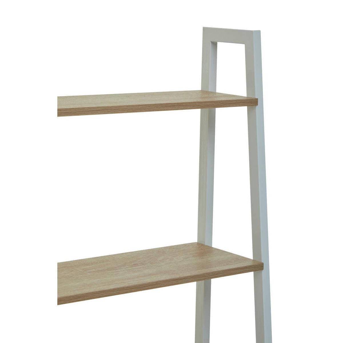 Bradbury Five Tier Natural Oak Veneer Ladder Shelf Unit.