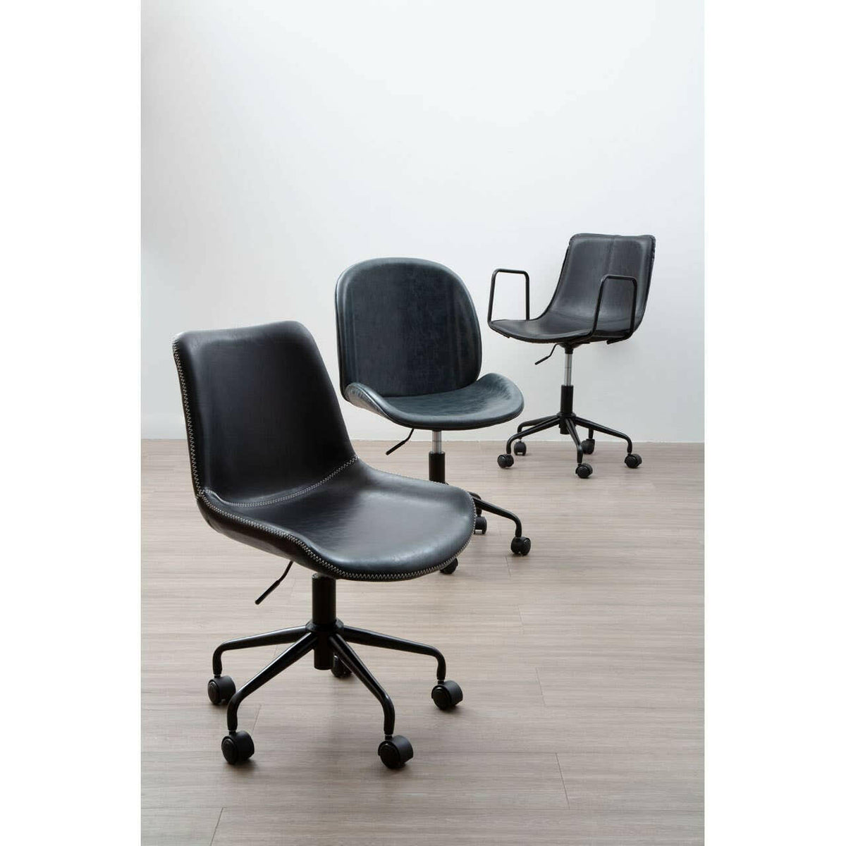 Branson Black Leather Home Office Chair.