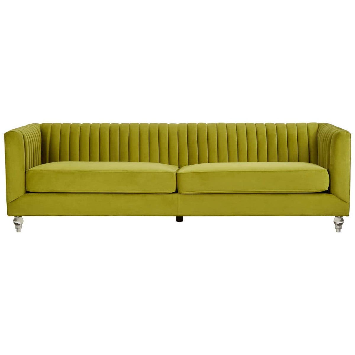 Brasa 3 Seat Green Velvet Sofa.