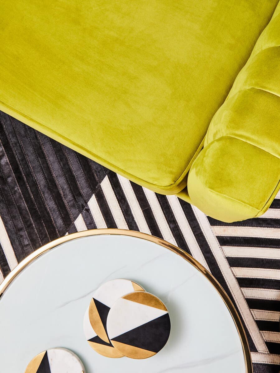 Brasa 3 Seat Green Velvet Sofa.