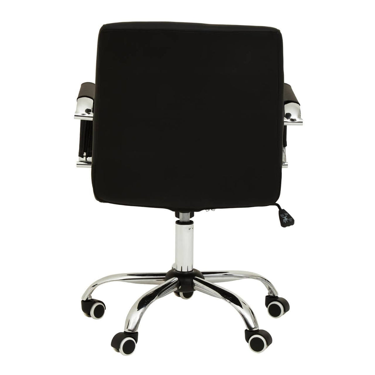 Brent Black Leather Effect And Chrome Home Office Chair.