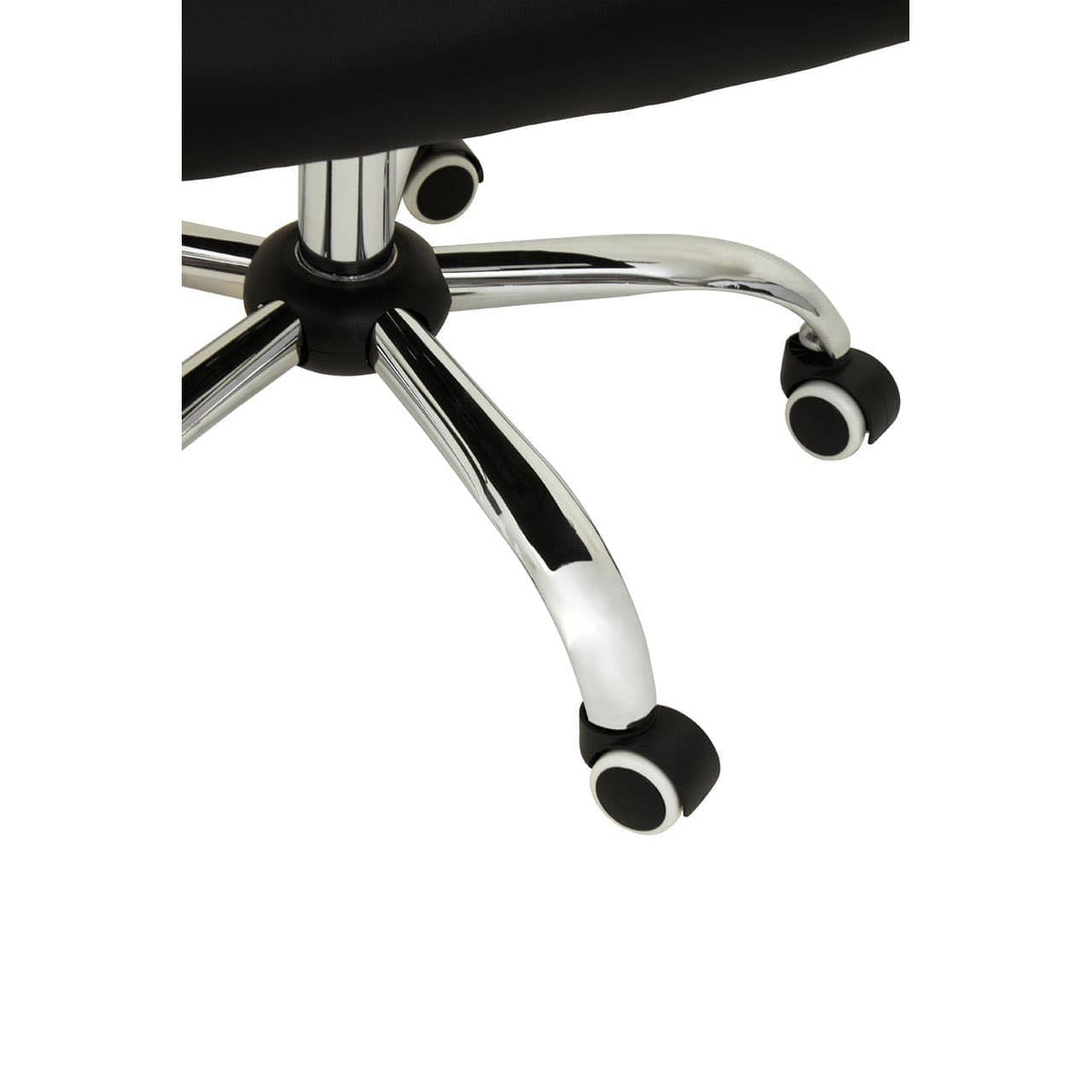 Brent Black Leather Effect And Chrome Home Office Chair.