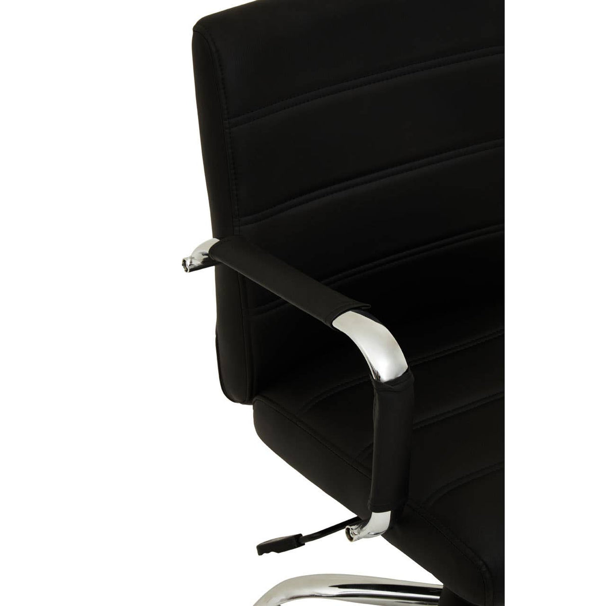 Brent Black Leather Effect And Chrome Home Office Chair.