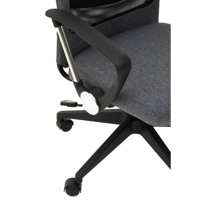 Noosa & Co. Living Brent Black Mesh And Grey Fabric Home Office Chair House of Isabella UK