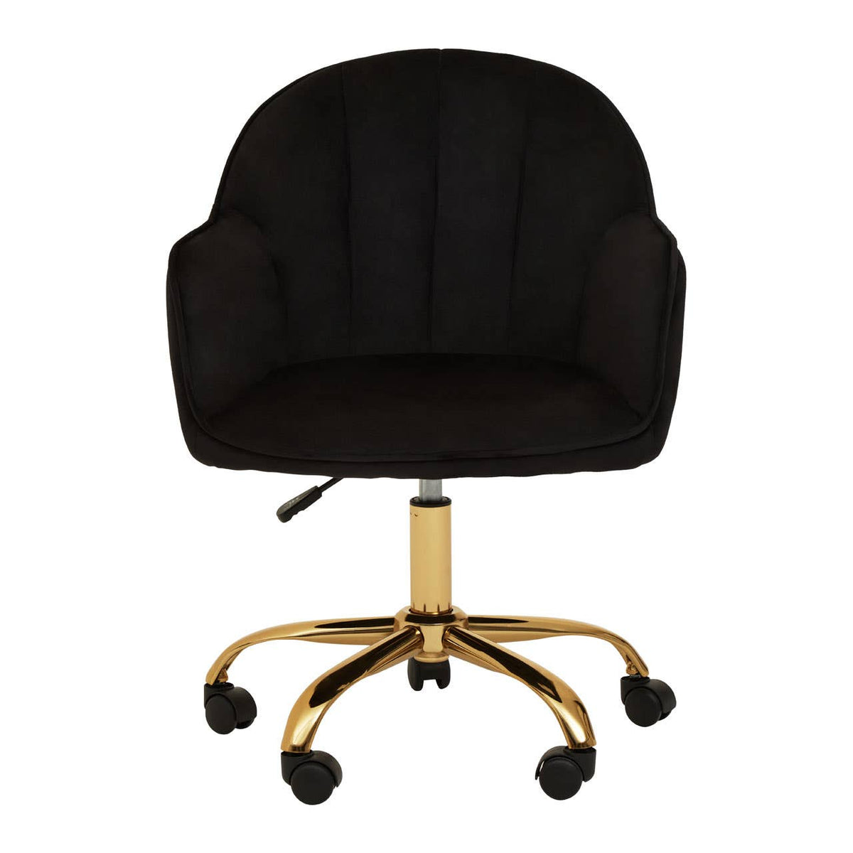 Brent Black Velvet And Gold Base Home Office Chair.