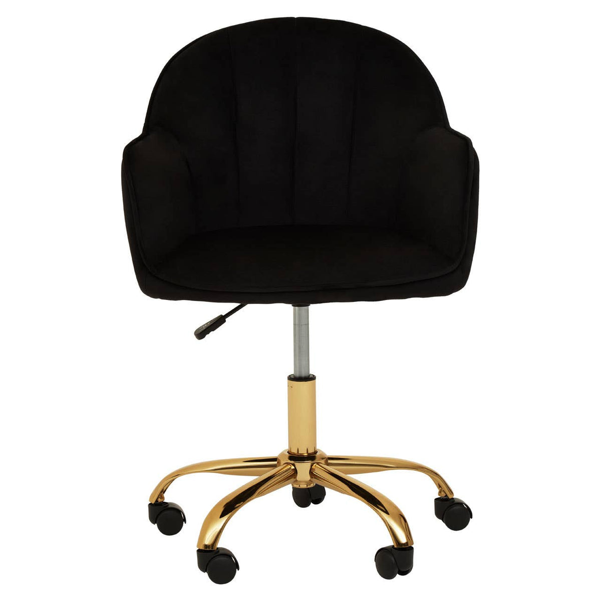 Brent Black Velvet And Gold Base Home Office Chair.
