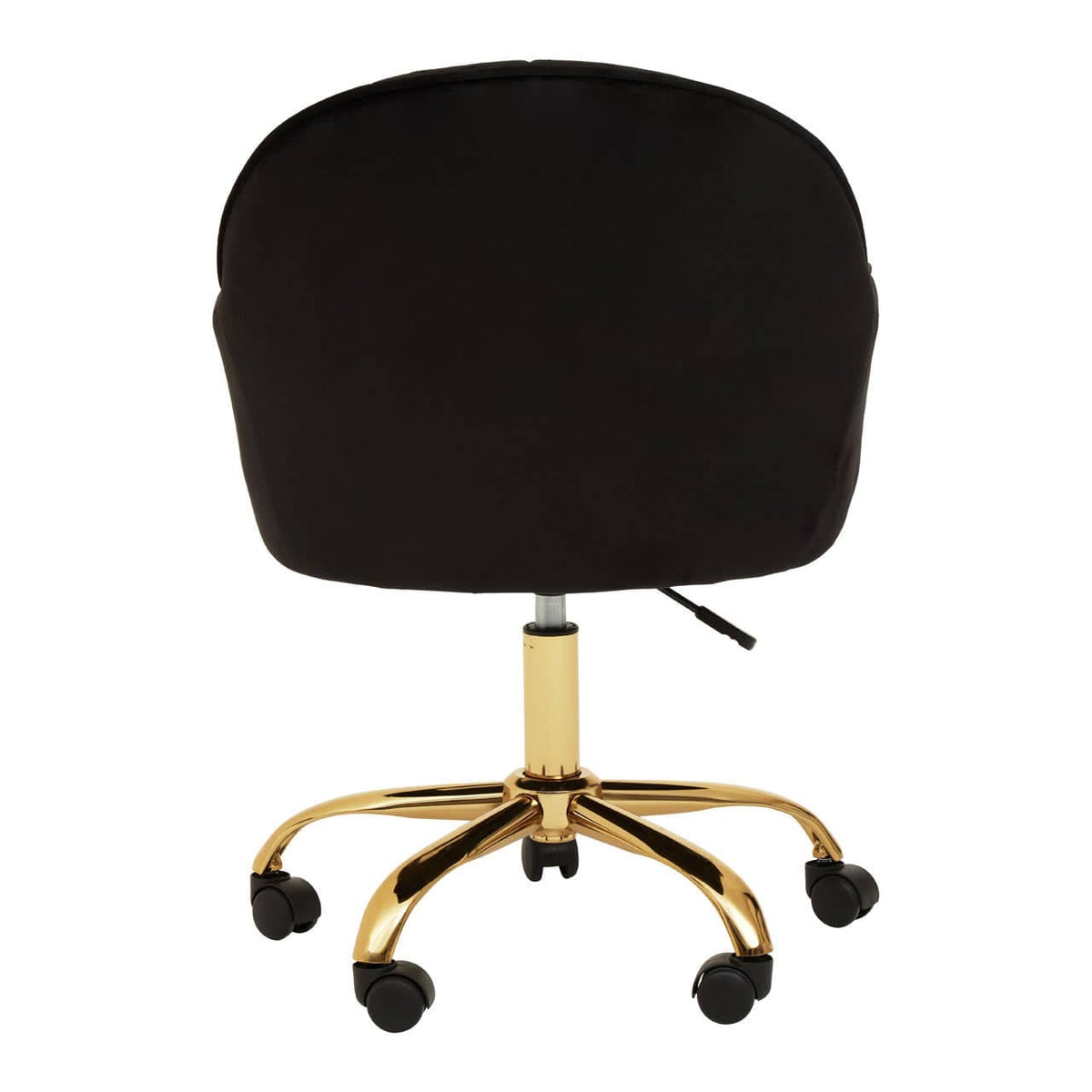 Brent Black Velvet And Gold Base Home Office Chair.
