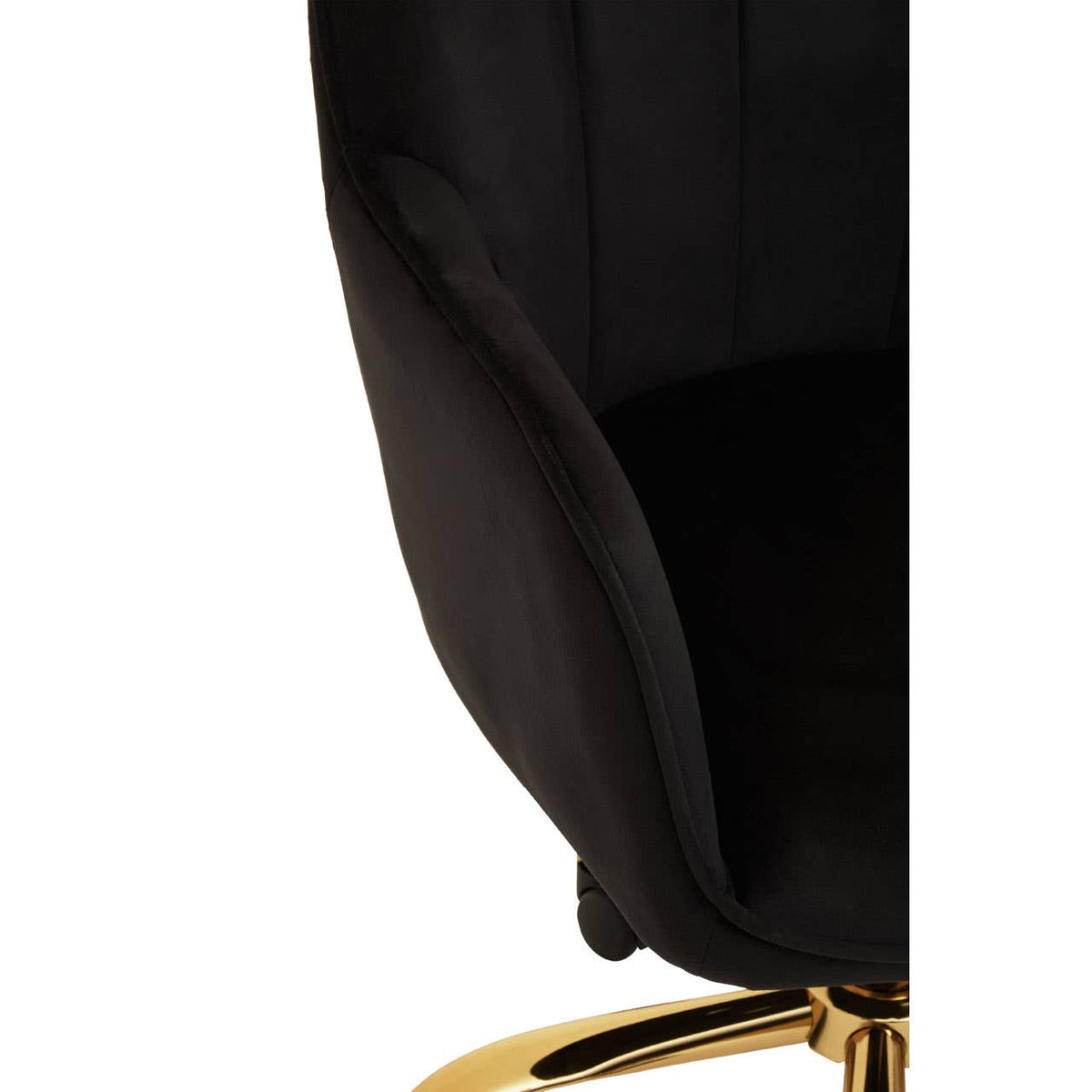 Brent Black Velvet And Gold Base Home Office Chair.