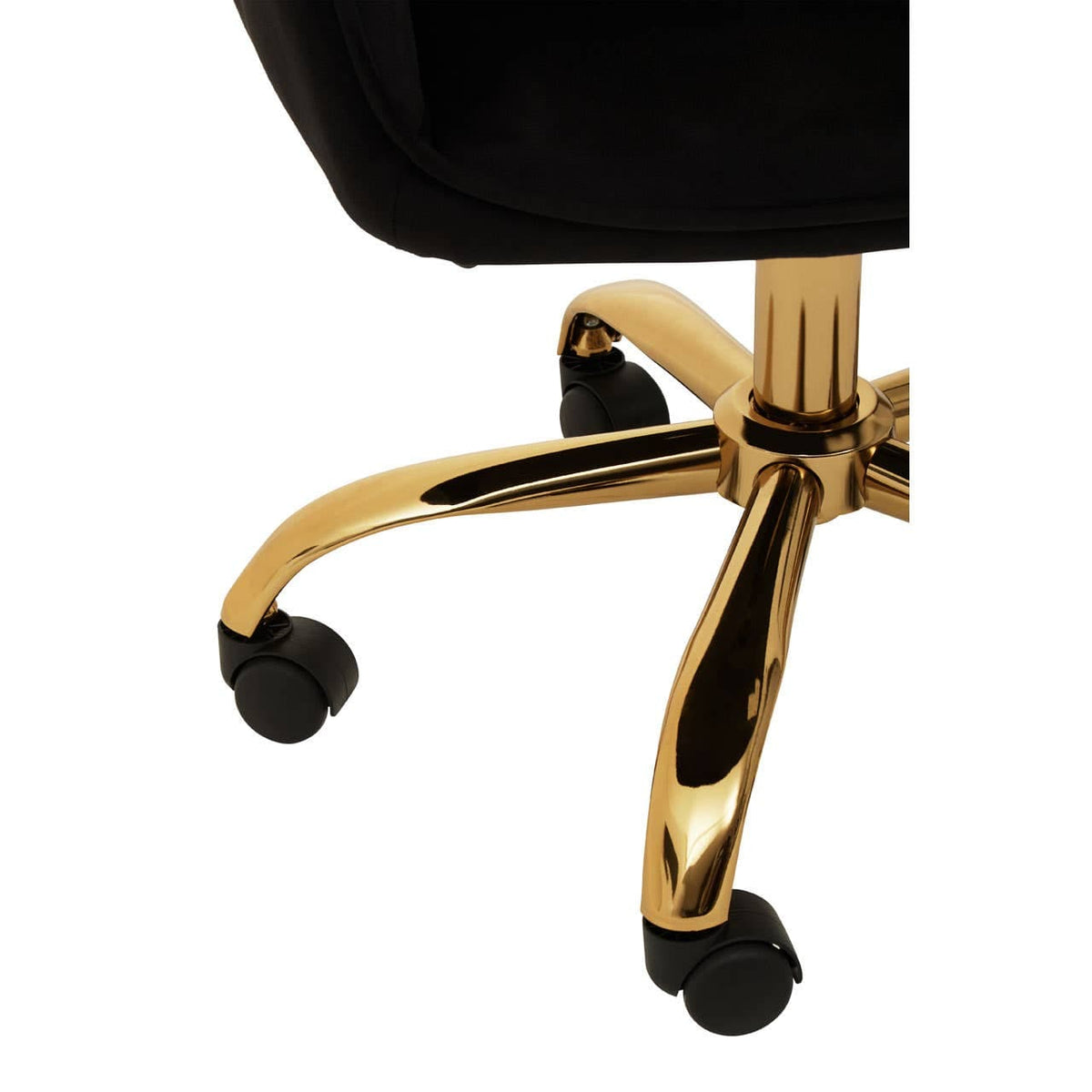 Brent Black Velvet And Gold Base Home Office Chair.