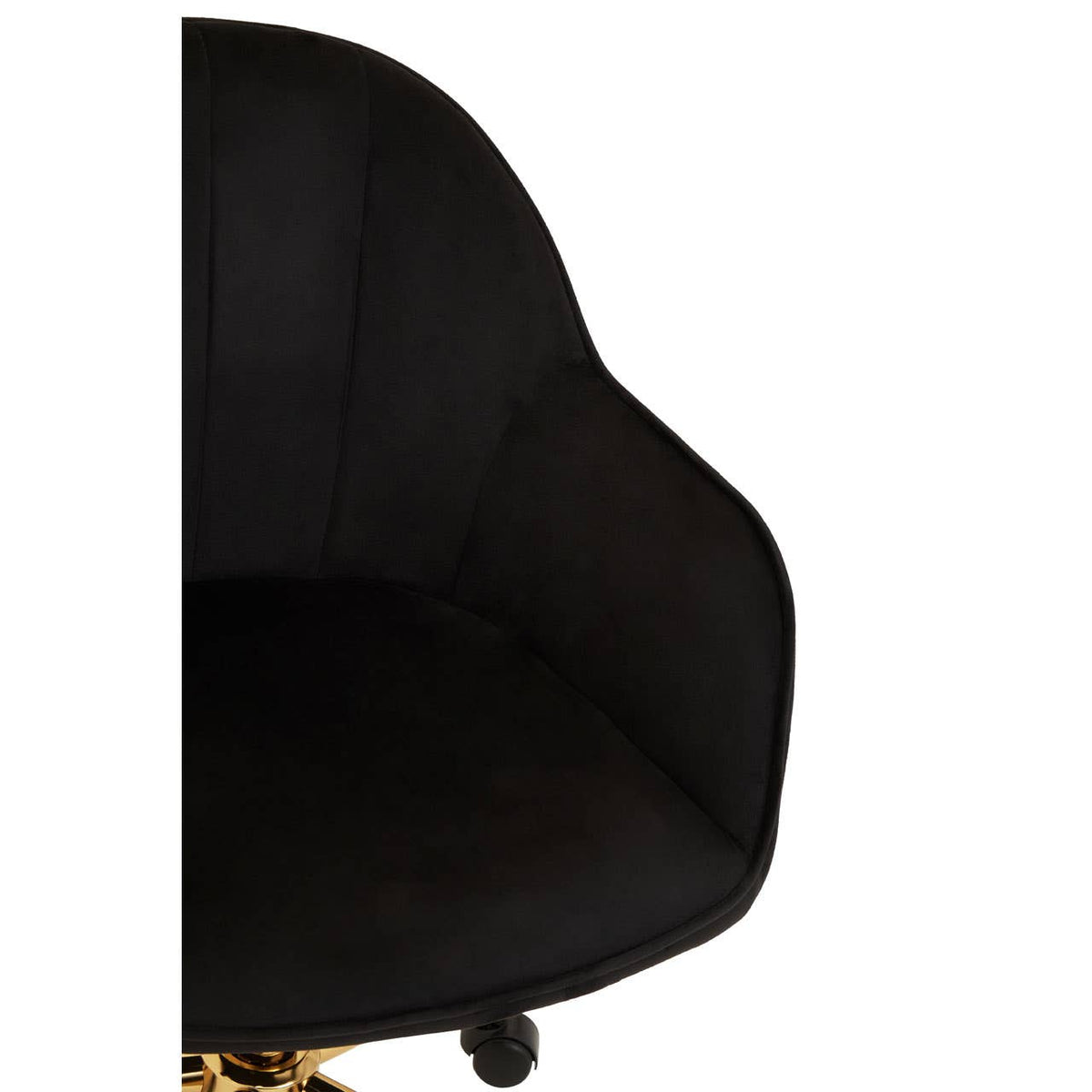 Brent Black Velvet And Gold Base Home Office Chair.