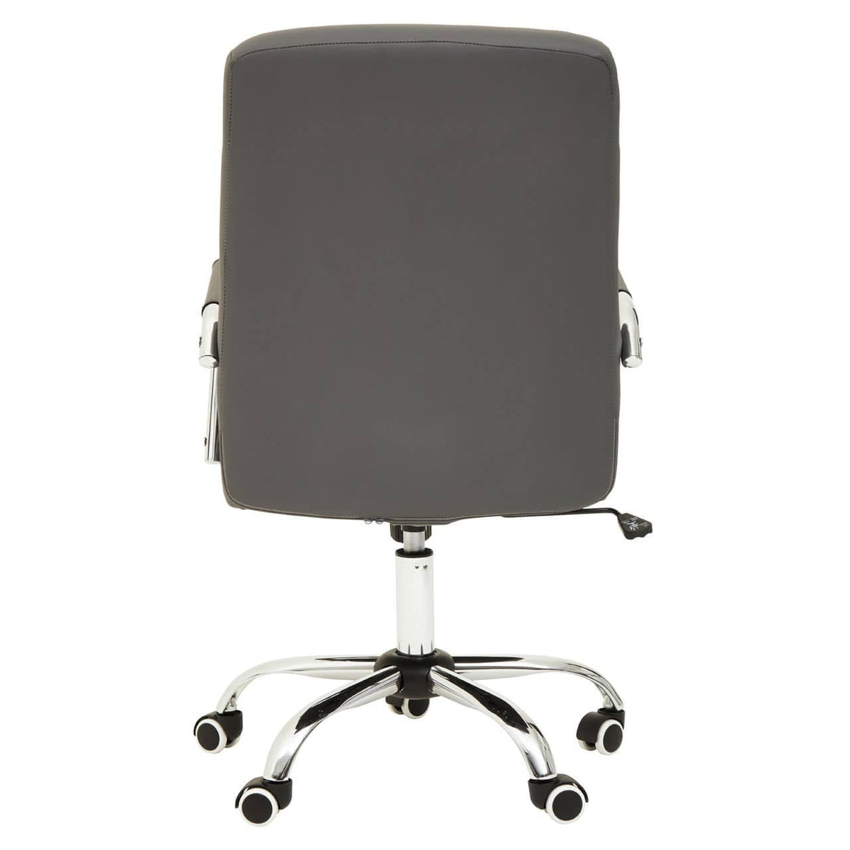 Brent Grey Leather Effect And Chrome Home Office Chair.