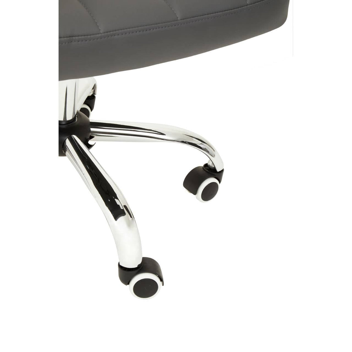 Brent Grey Leather Effect And Chrome Home Office Chair.
