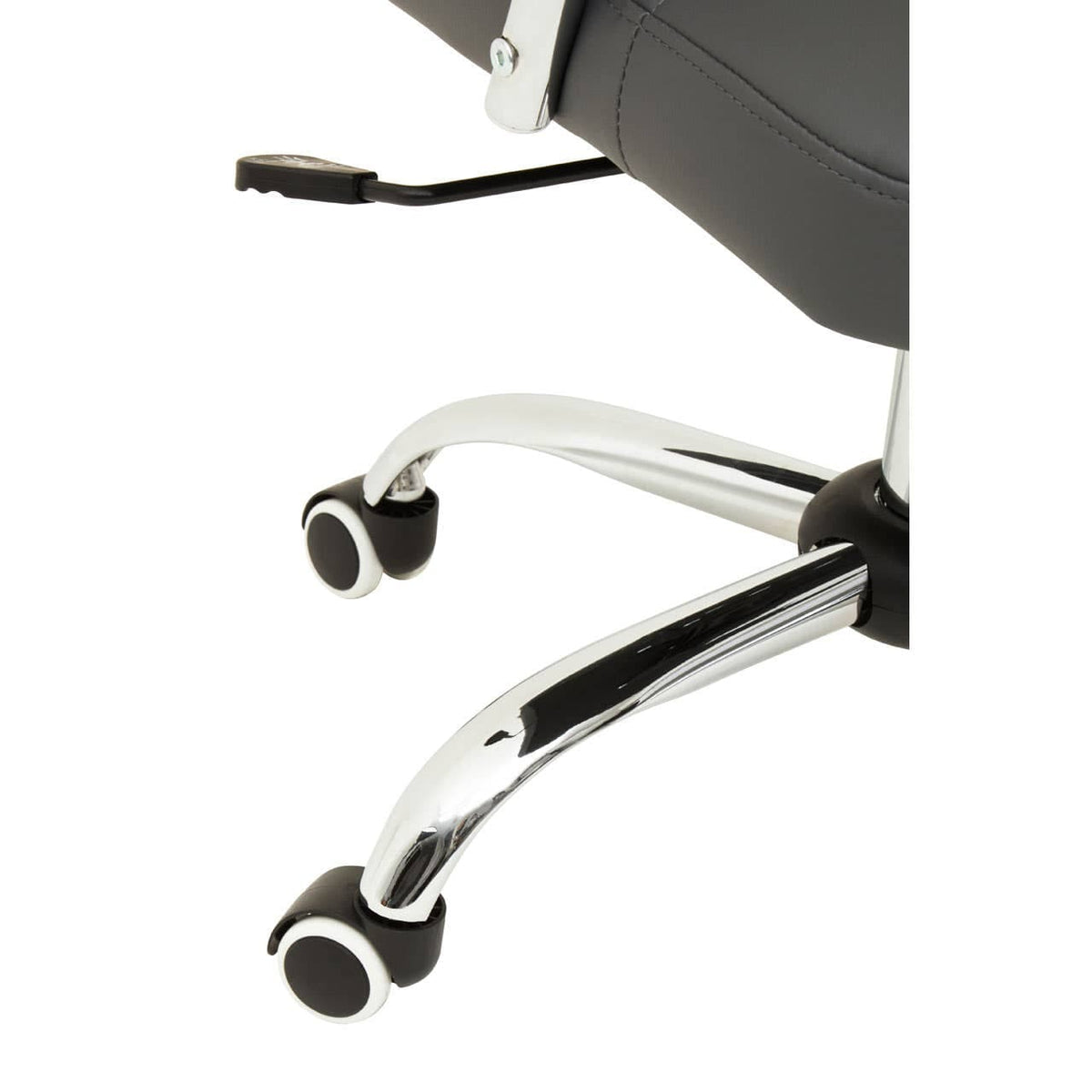 Brent Grey Leather Effect And Chrome Home Office Chair.