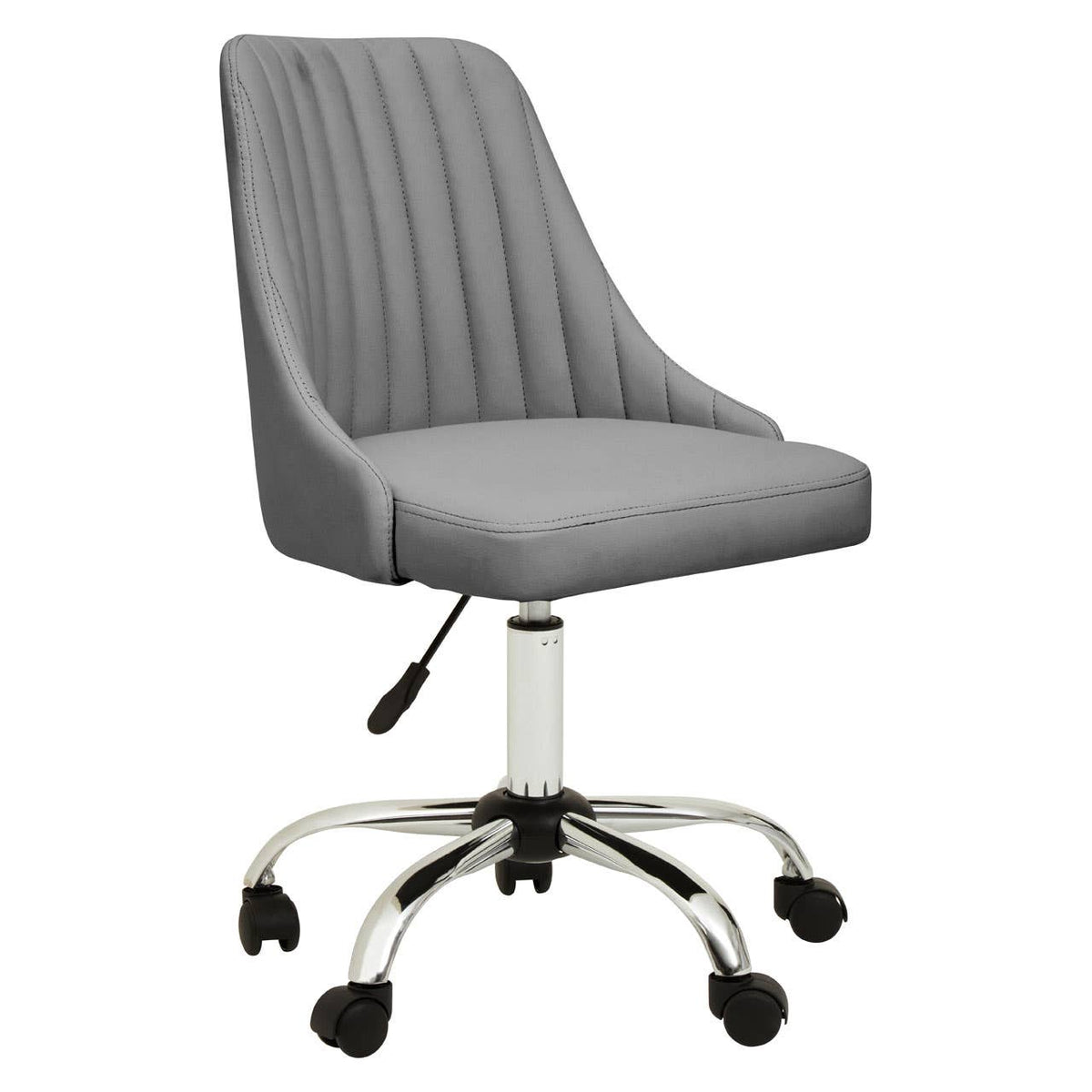 Brent Grey Leather Effect Home Office Chair.