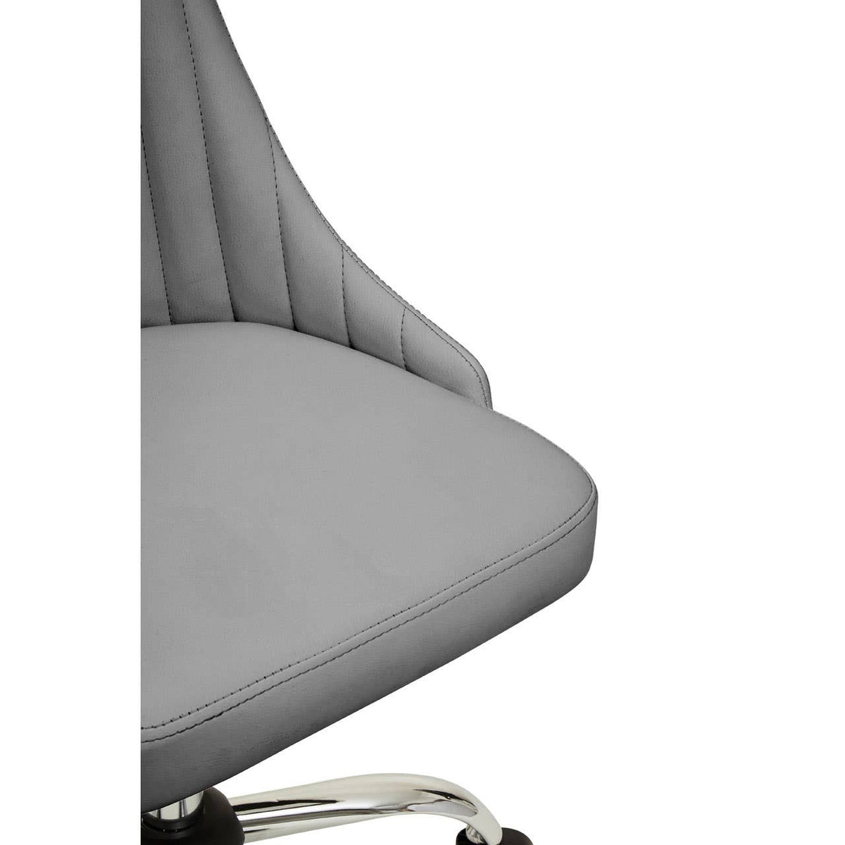 Brent Grey Leather Effect Home Office Chair.