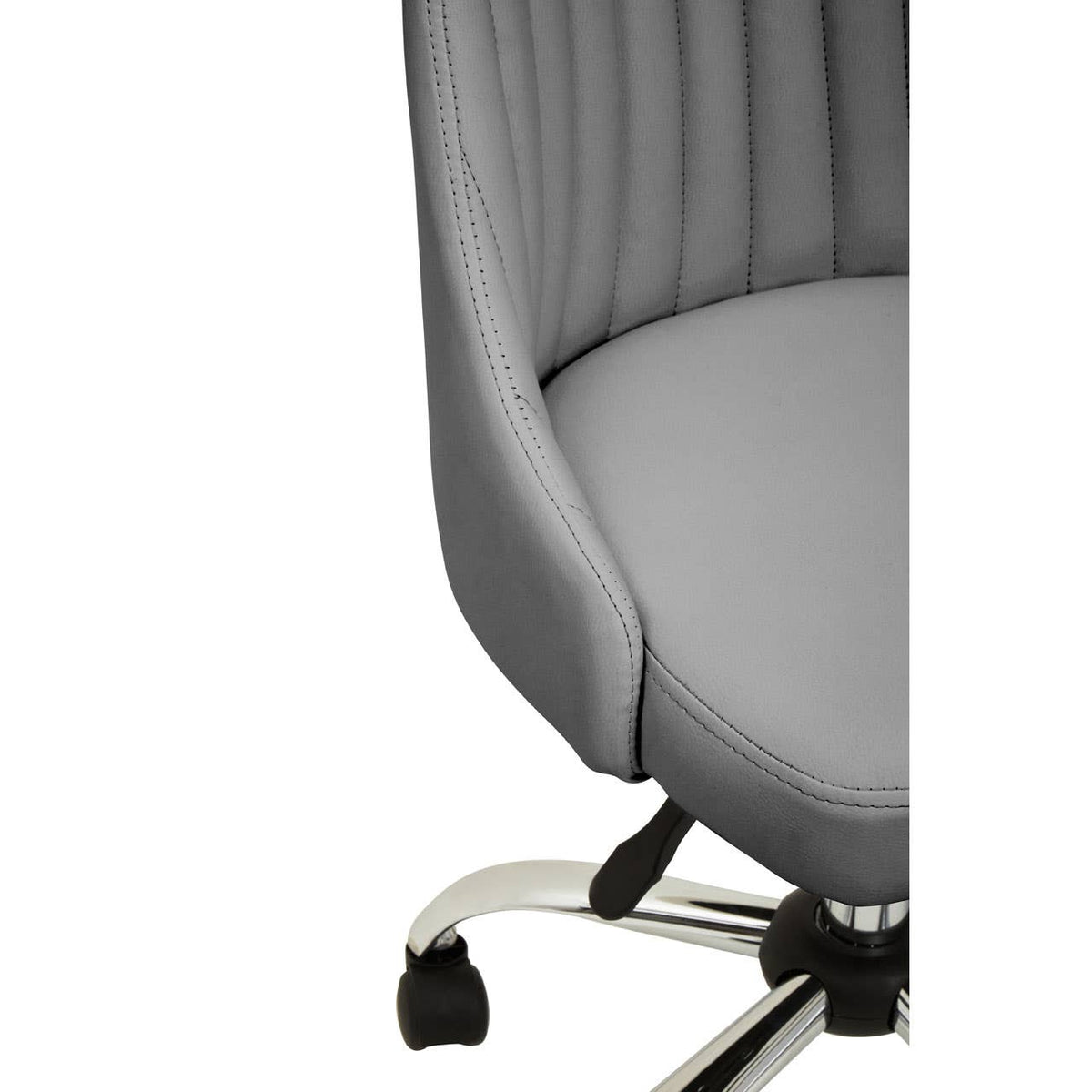 Brent Grey Leather Effect Home Office Chair.