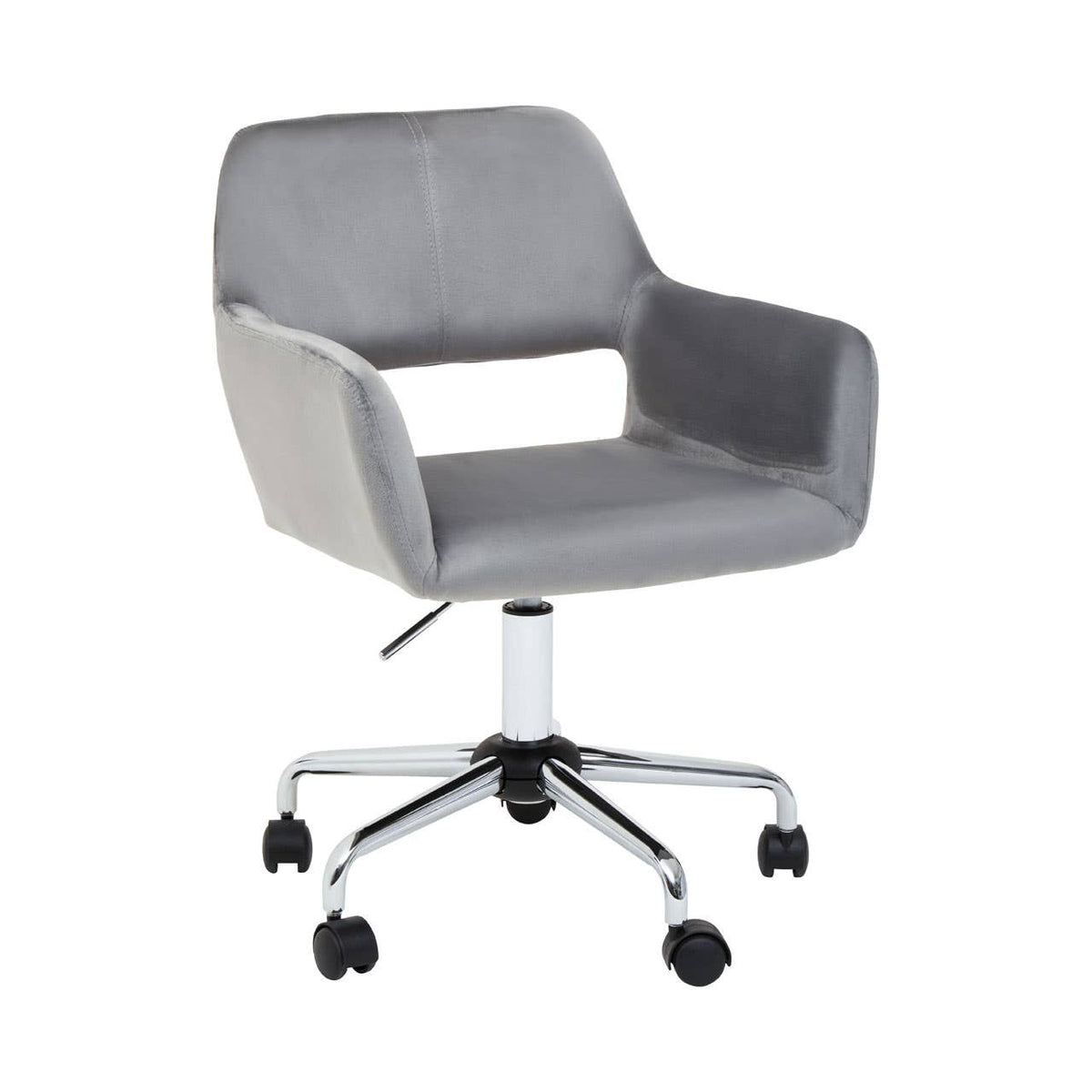 Brent Grey Velvet And Chrome Base Home Office Chair.