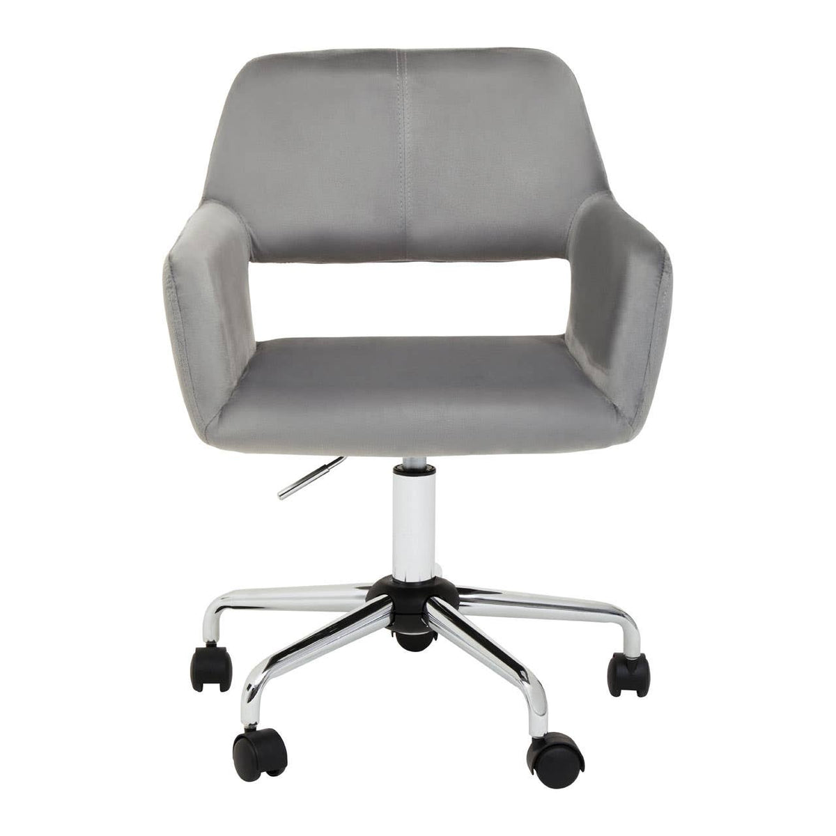 Brent Grey Velvet And Chrome Base Home Office Chair.