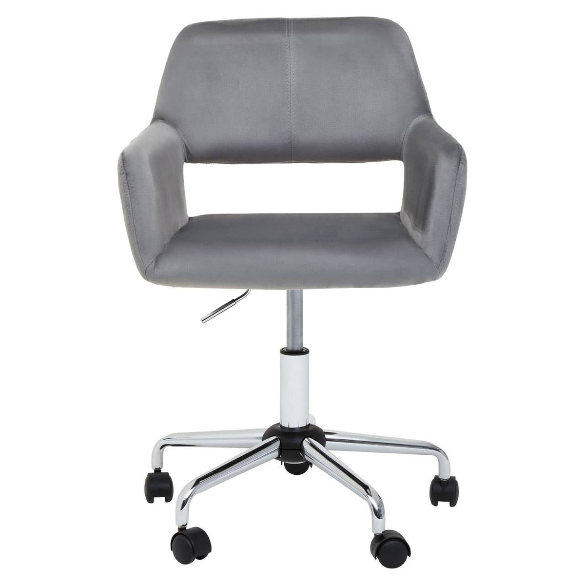 Brent Grey Velvet And Chrome Base Home Office Chair.