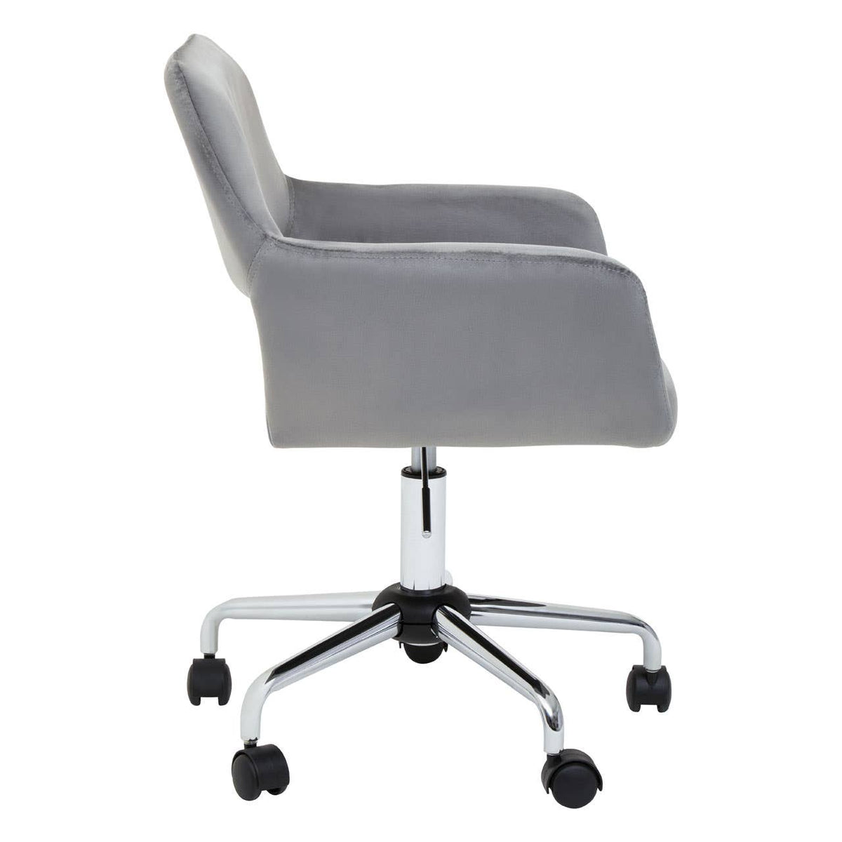 Brent Grey Velvet And Chrome Base Home Office Chair.
