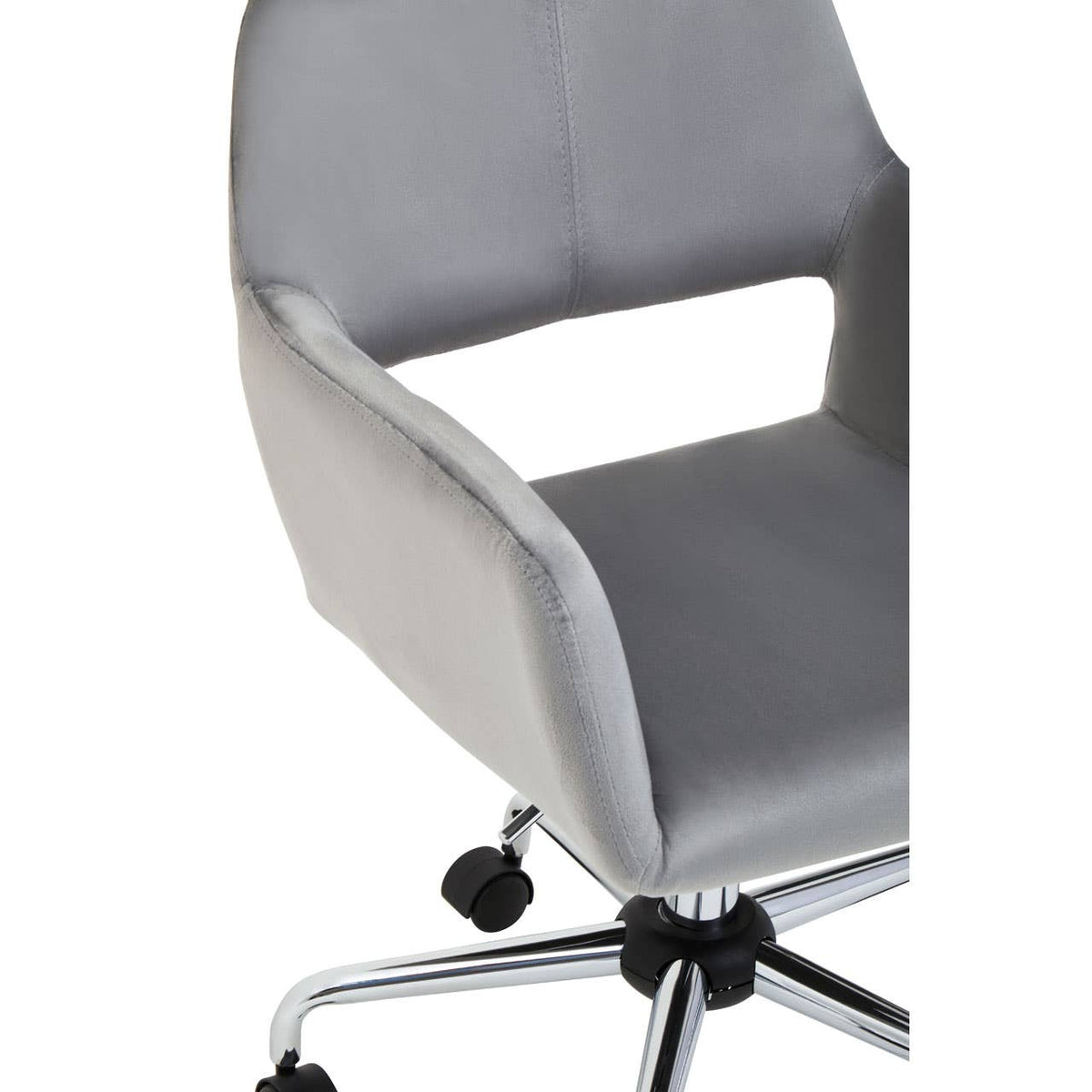 Brent Grey Velvet And Chrome Base Home Office Chair.