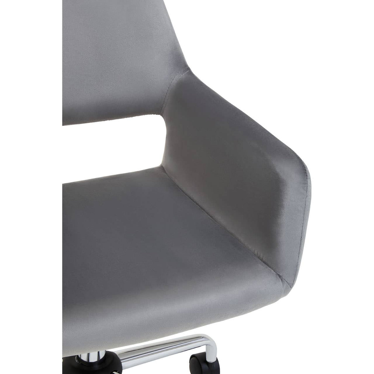 Brent Grey Velvet And Chrome Base Home Office Chair.