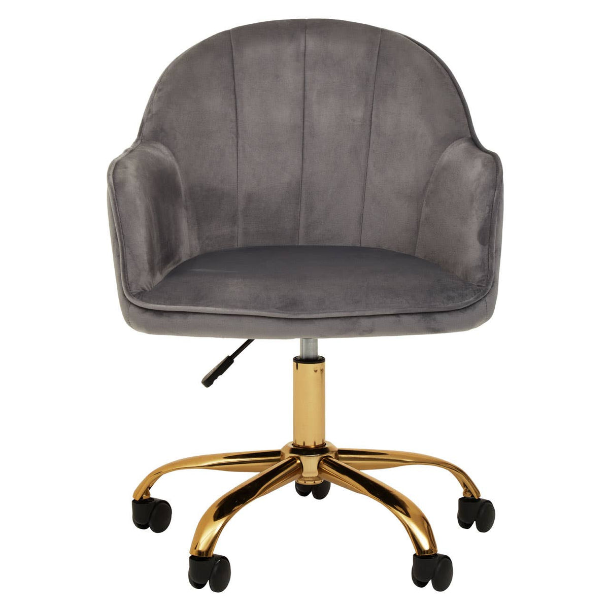 Brent Grey Velvet And Gold Base Home Office Chair.