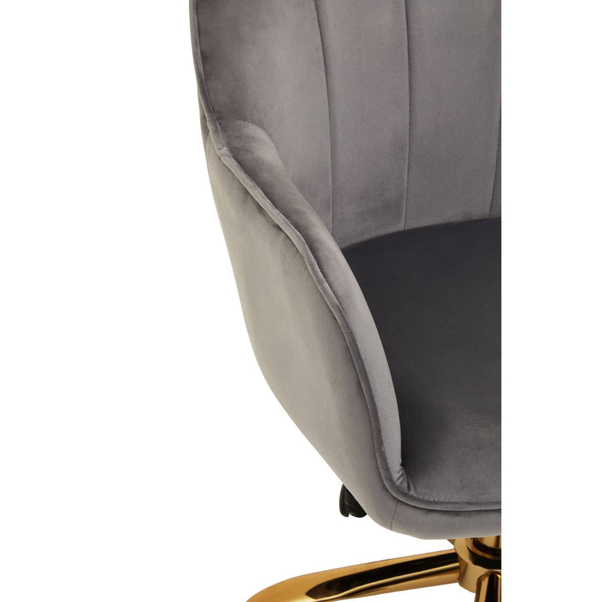 Brent Grey Velvet And Gold Base Home Office Chair.