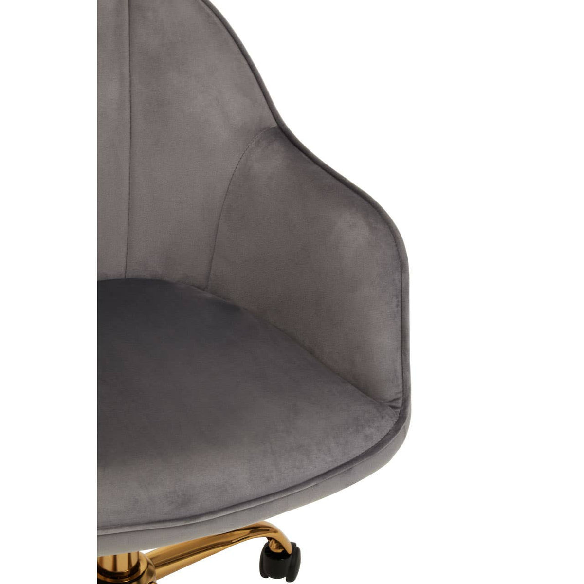 Brent Grey Velvet And Gold Base Home Office Chair.