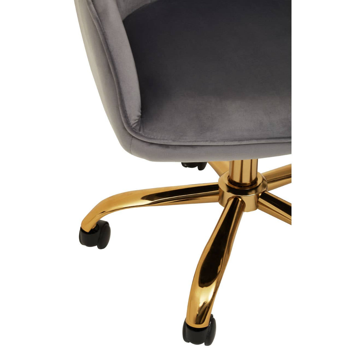 Brent Grey Velvet And Gold Base Home Office Chair.