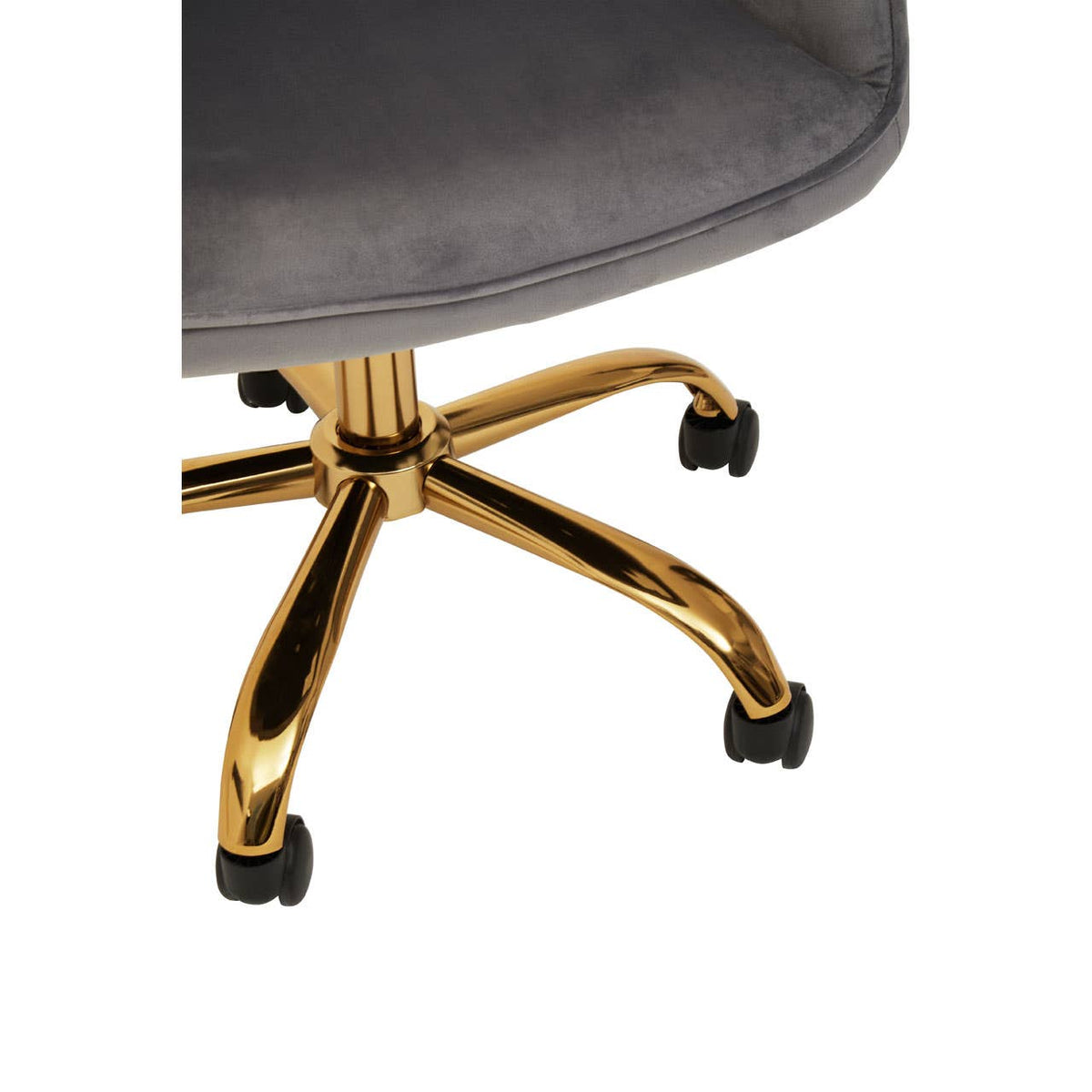 Brent Grey Velvet And Gold Base Home Office Chair.