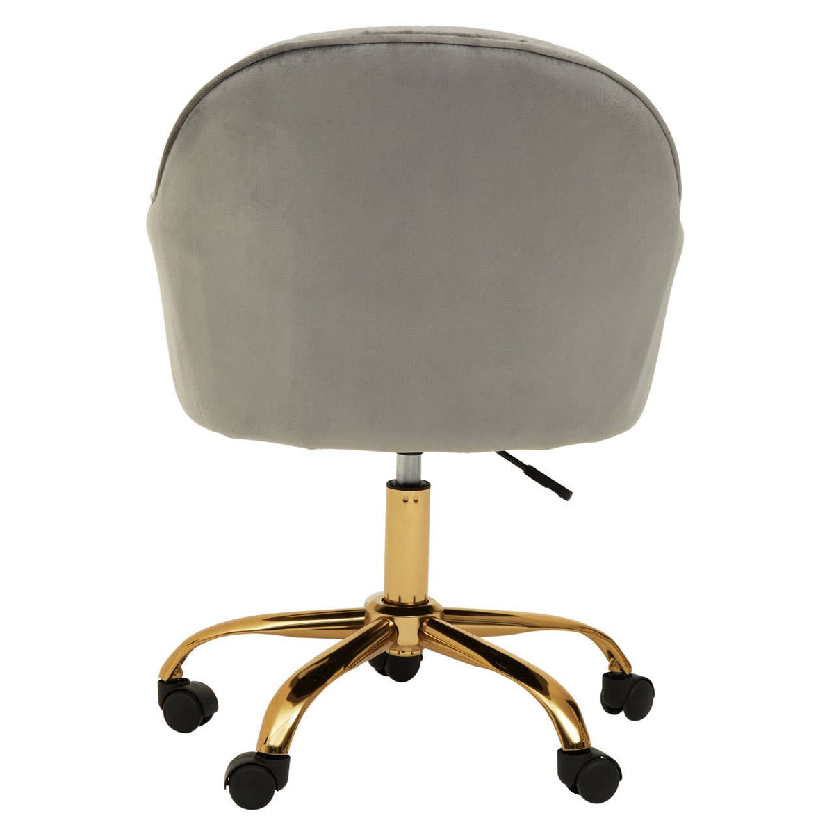 Brent Grey Velvet And Gold Home Office Chair.