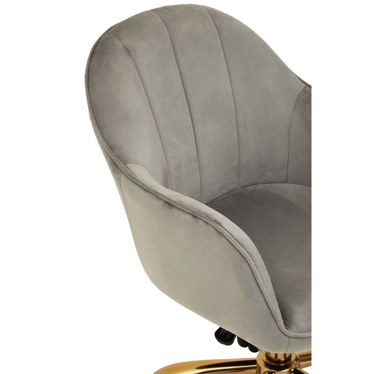 Brent Grey Velvet And Gold Home Office Chair.