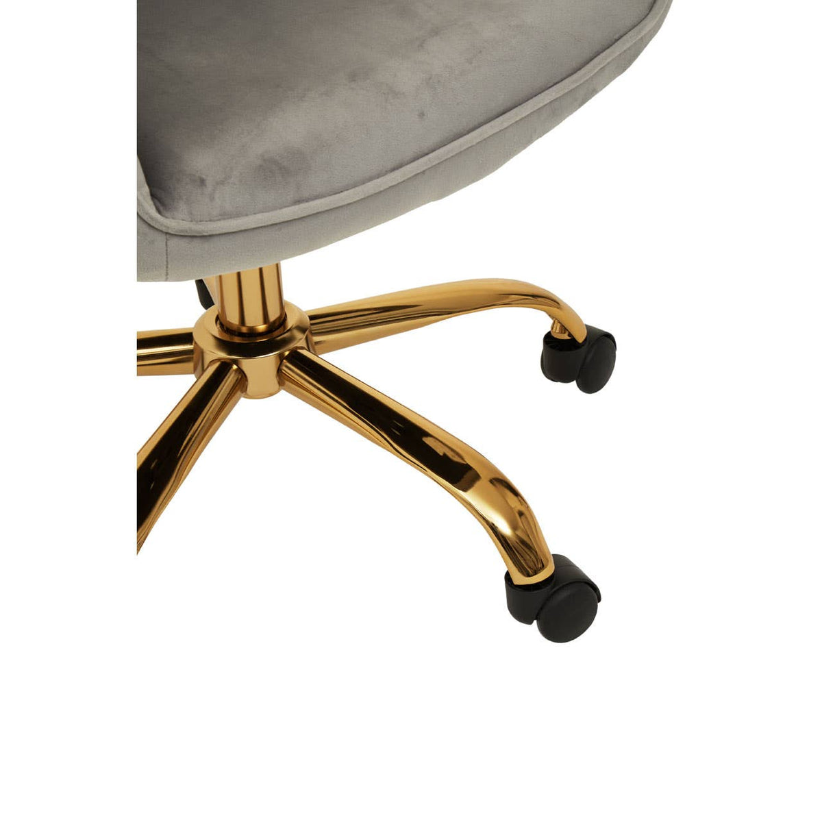 Brent Grey Velvet And Gold Home Office Chair.