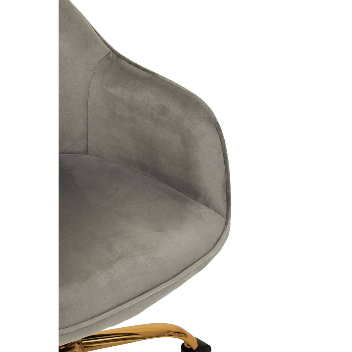 Brent Grey Velvet And Gold Home Office Chair.