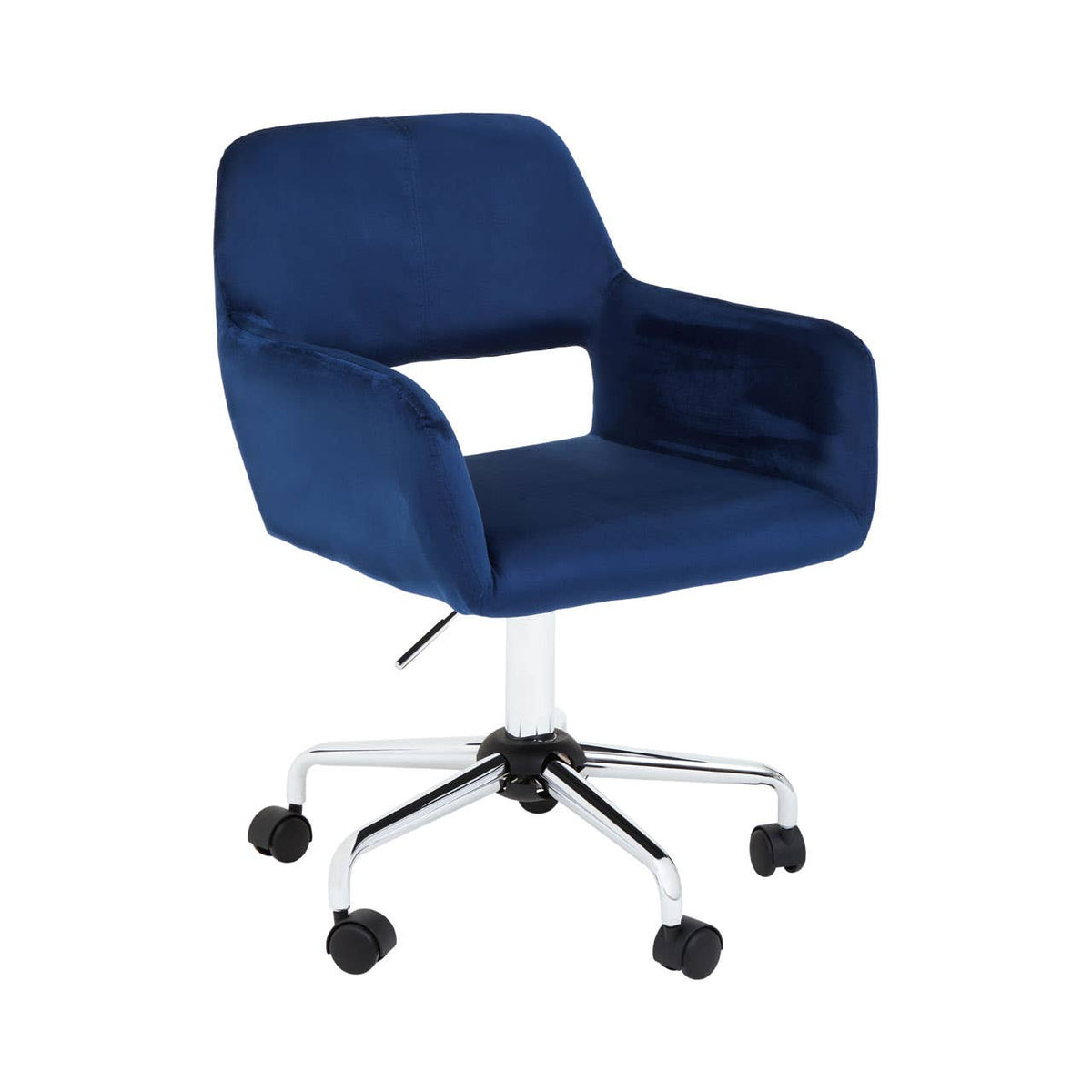 Brent Navy Velvet And Chrome Base Home Office Chair.