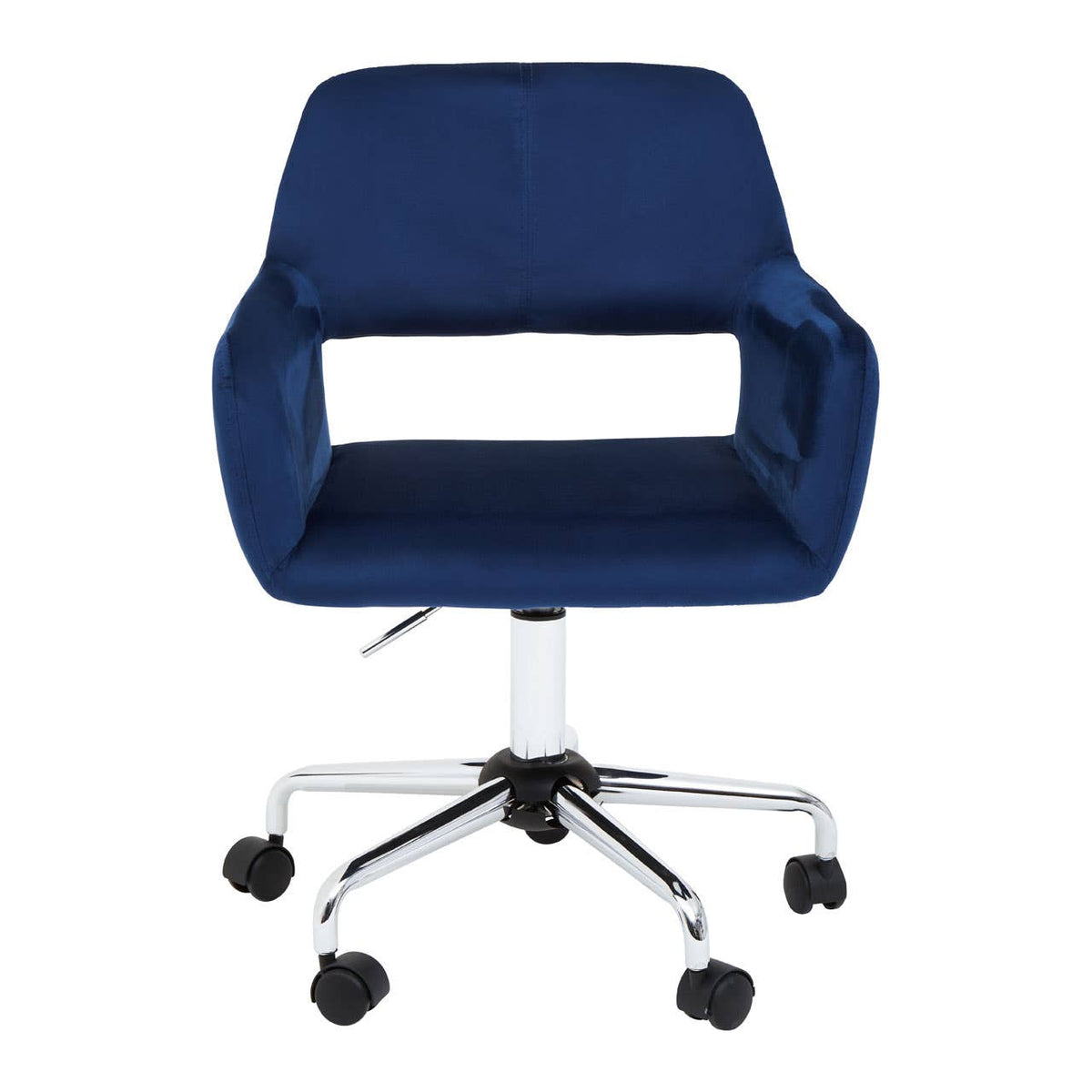 Brent Navy Velvet And Chrome Base Home Office Chair.