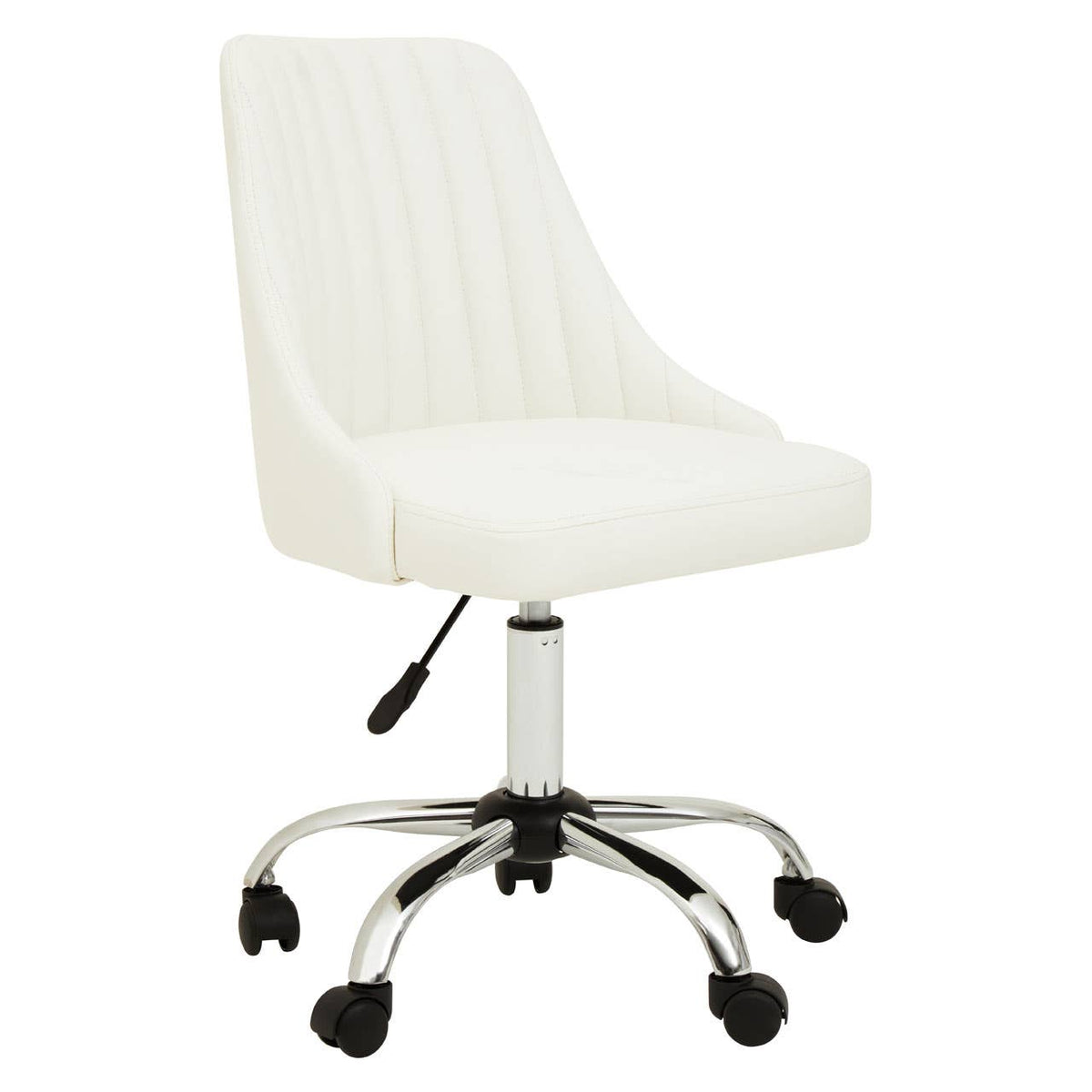 Brent Off-White Leather Effect Home Office Chair.