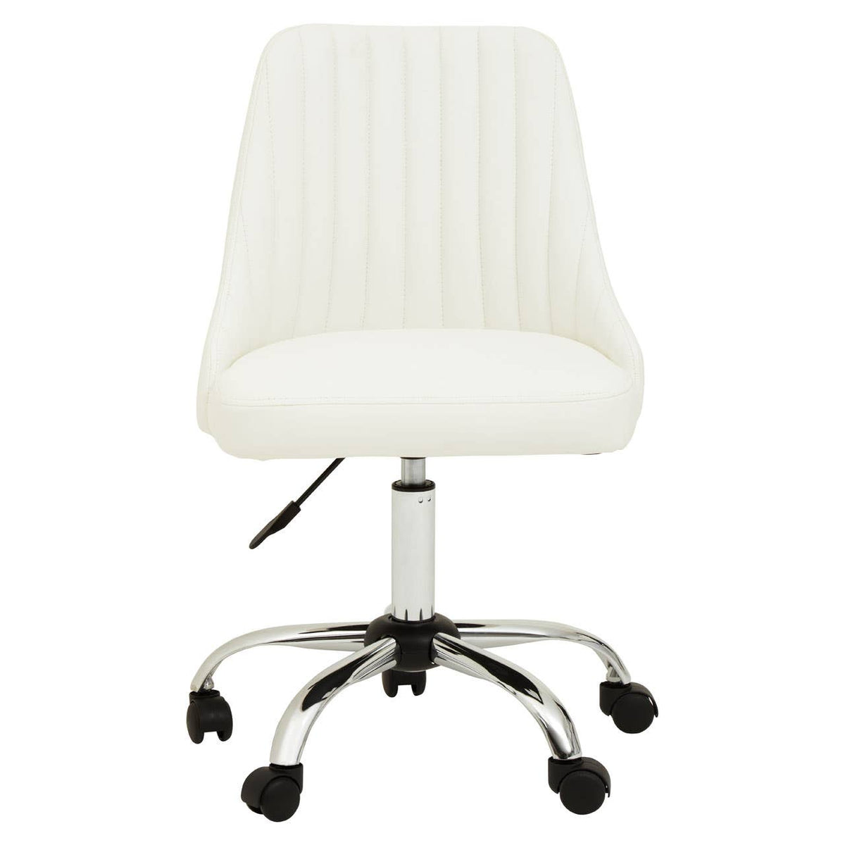 Brent Off-White Leather Effect Home Office Chair.
