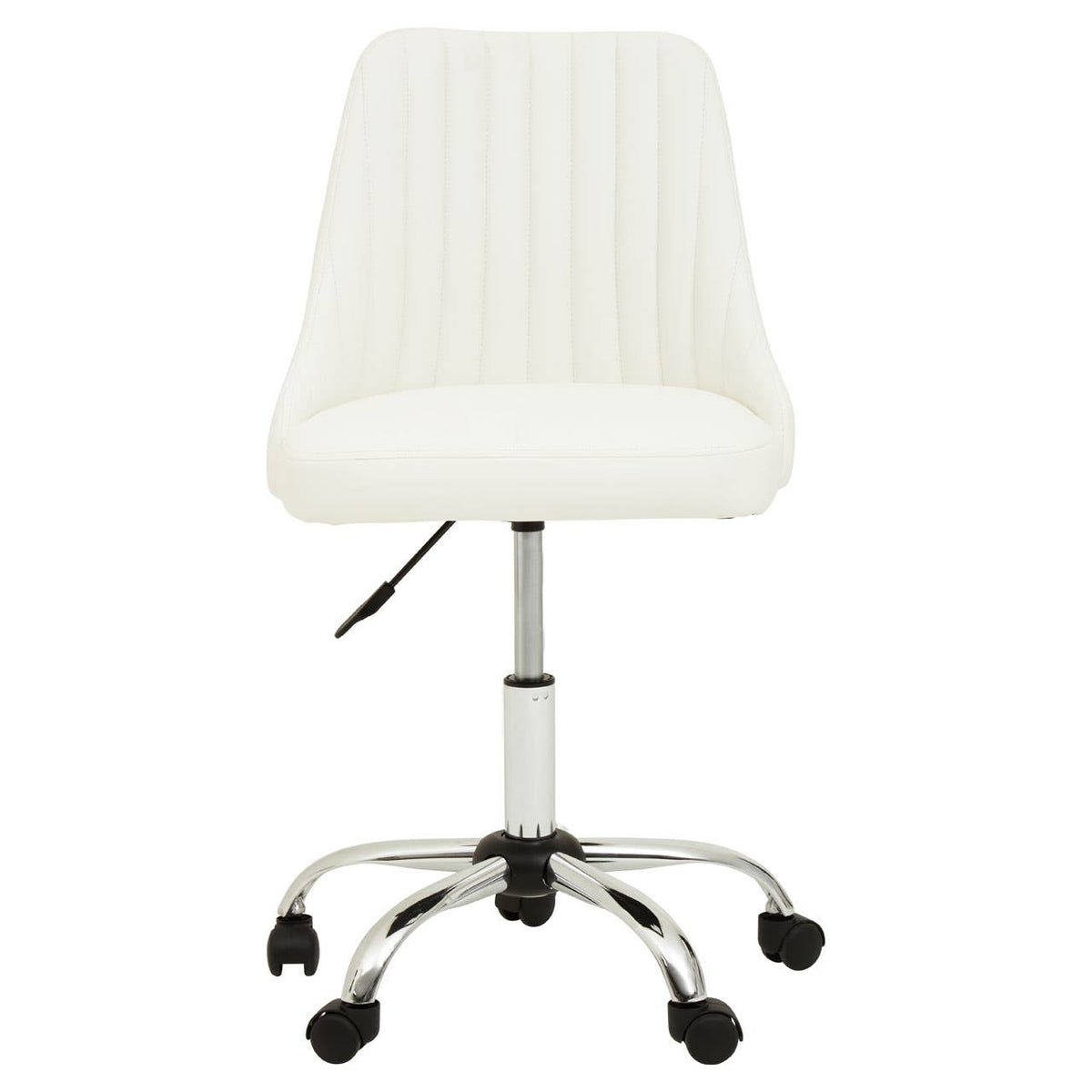 Brent Off-White Leather Effect Home Office Chair.