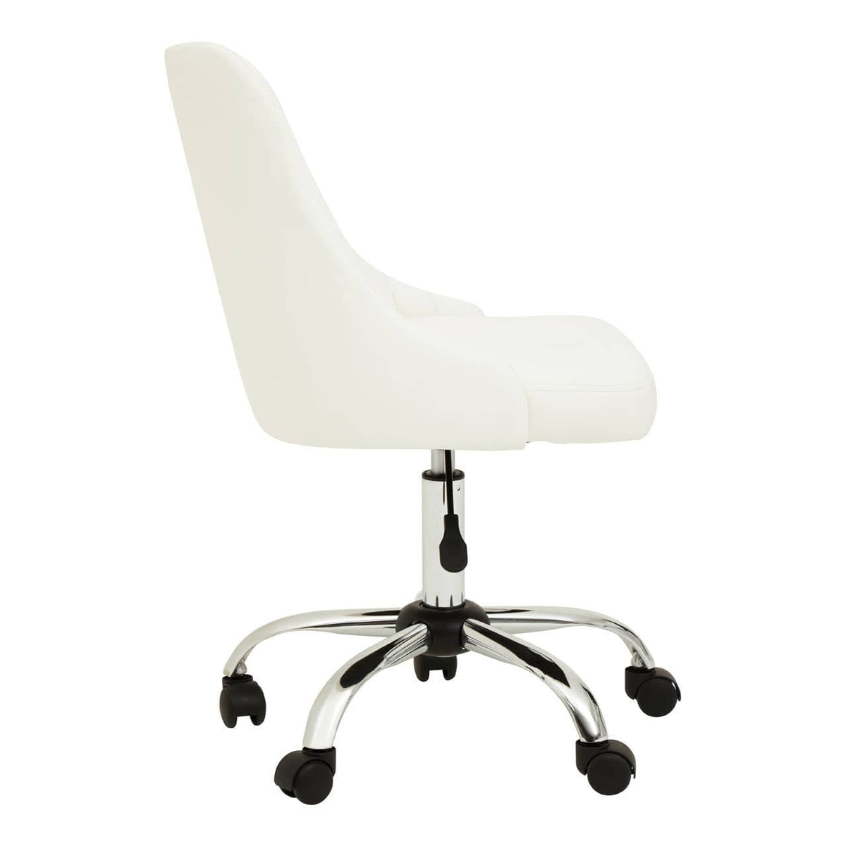 Brent Off-White Leather Effect Home Office Chair.