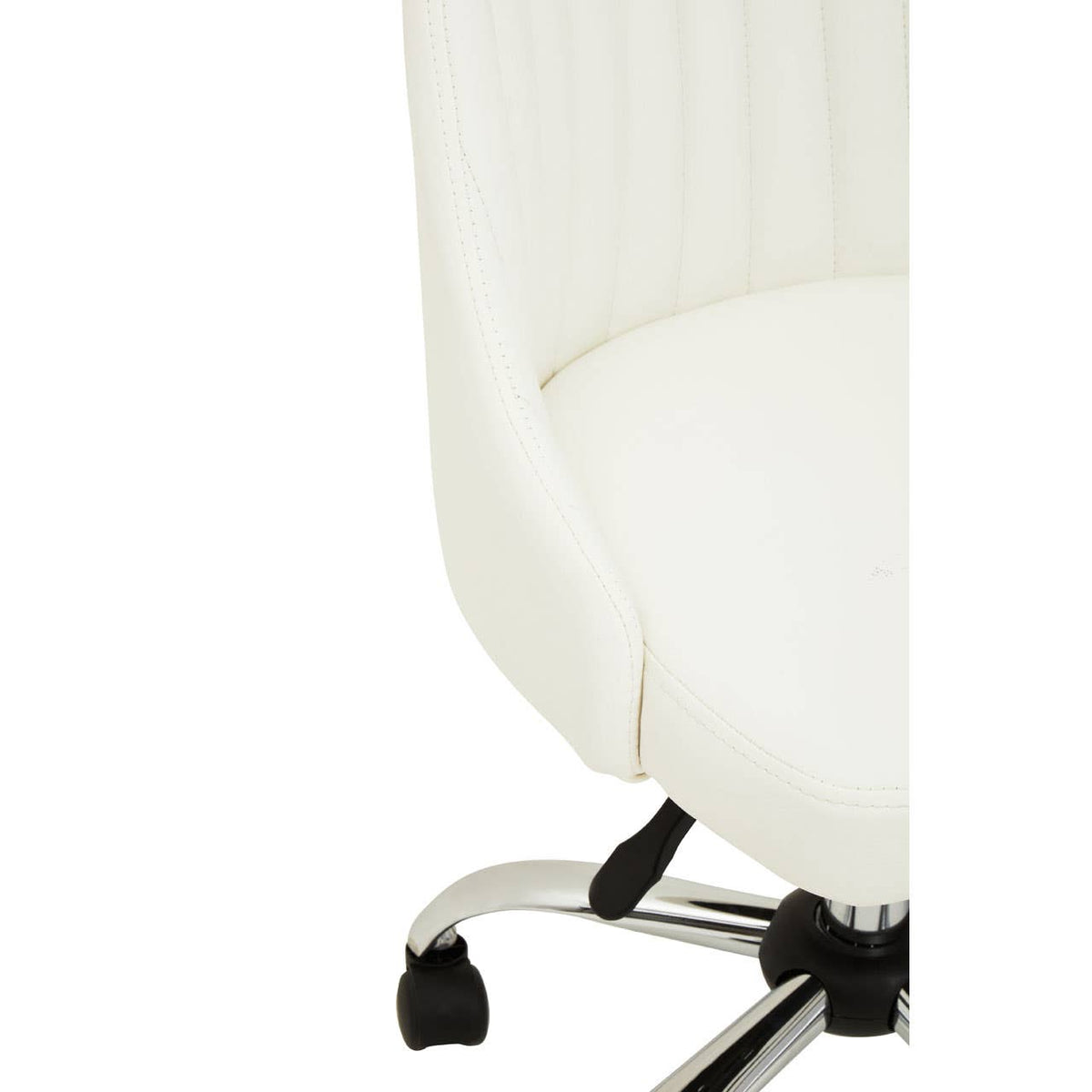 Brent Off-White Leather Effect Home Office Chair.