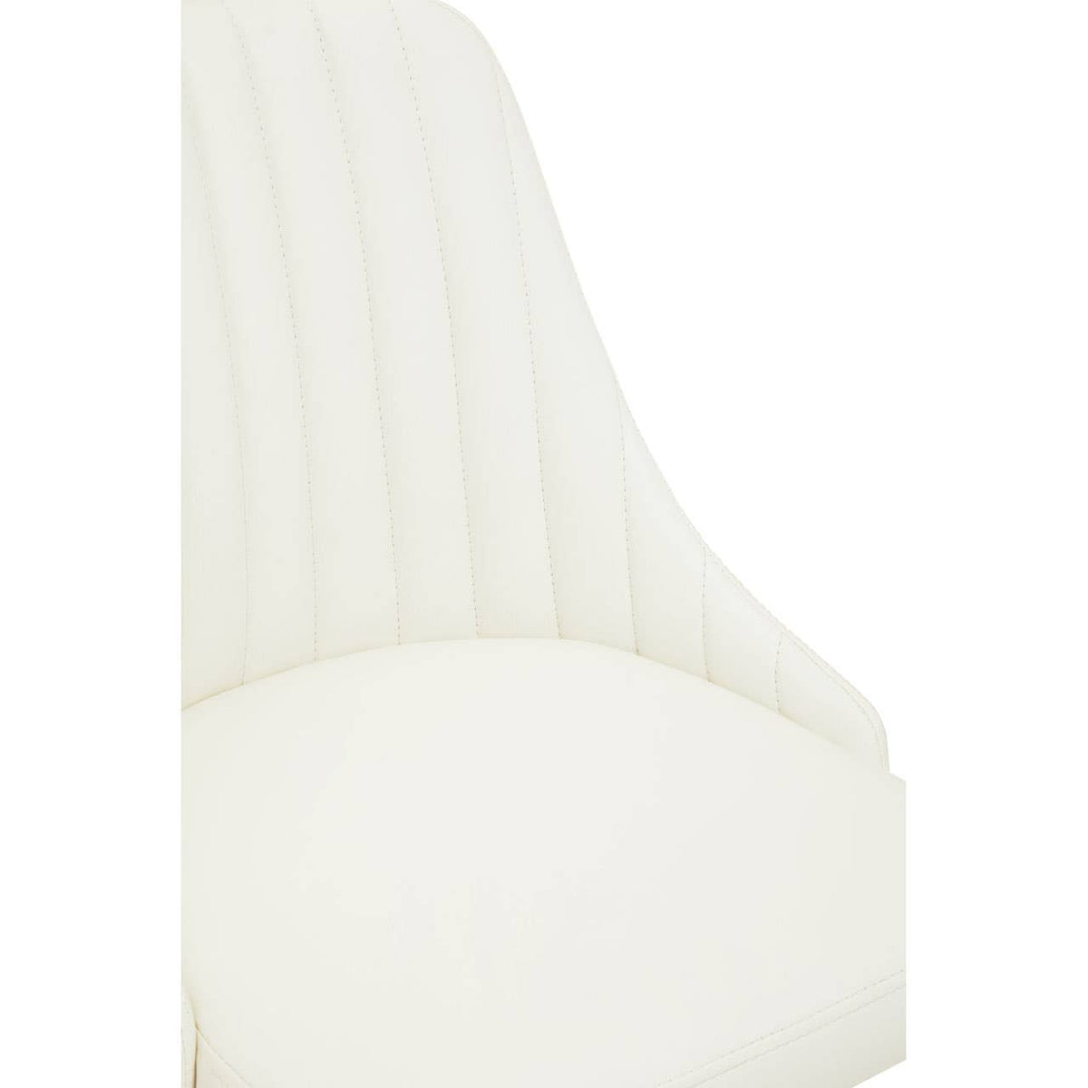 Brent Off-White Leather Effect Home Office Chair.