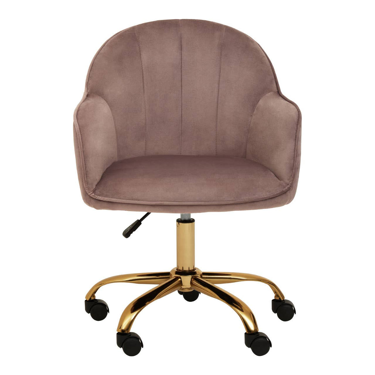Brent Pink Velvet And Gold Home Office Chair.