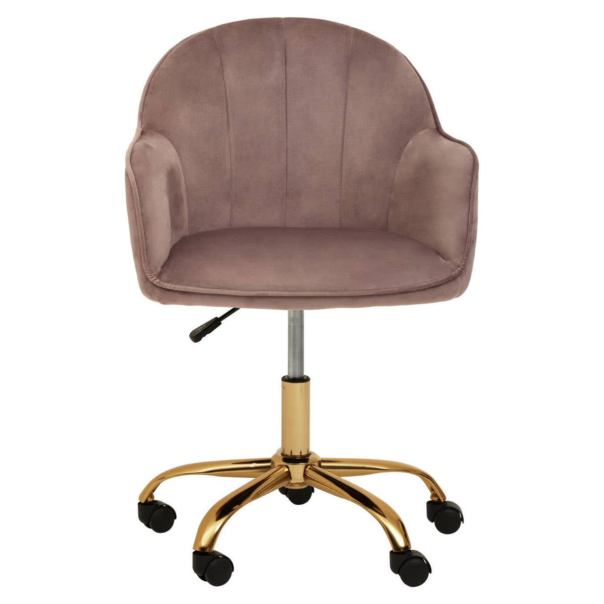 Brent Pink Velvet And Gold Home Office Chair.