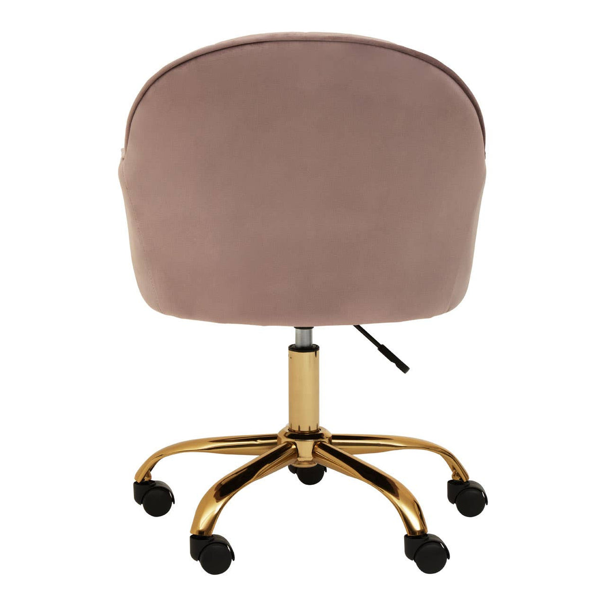 Brent Pink Velvet And Gold Home Office Chair.